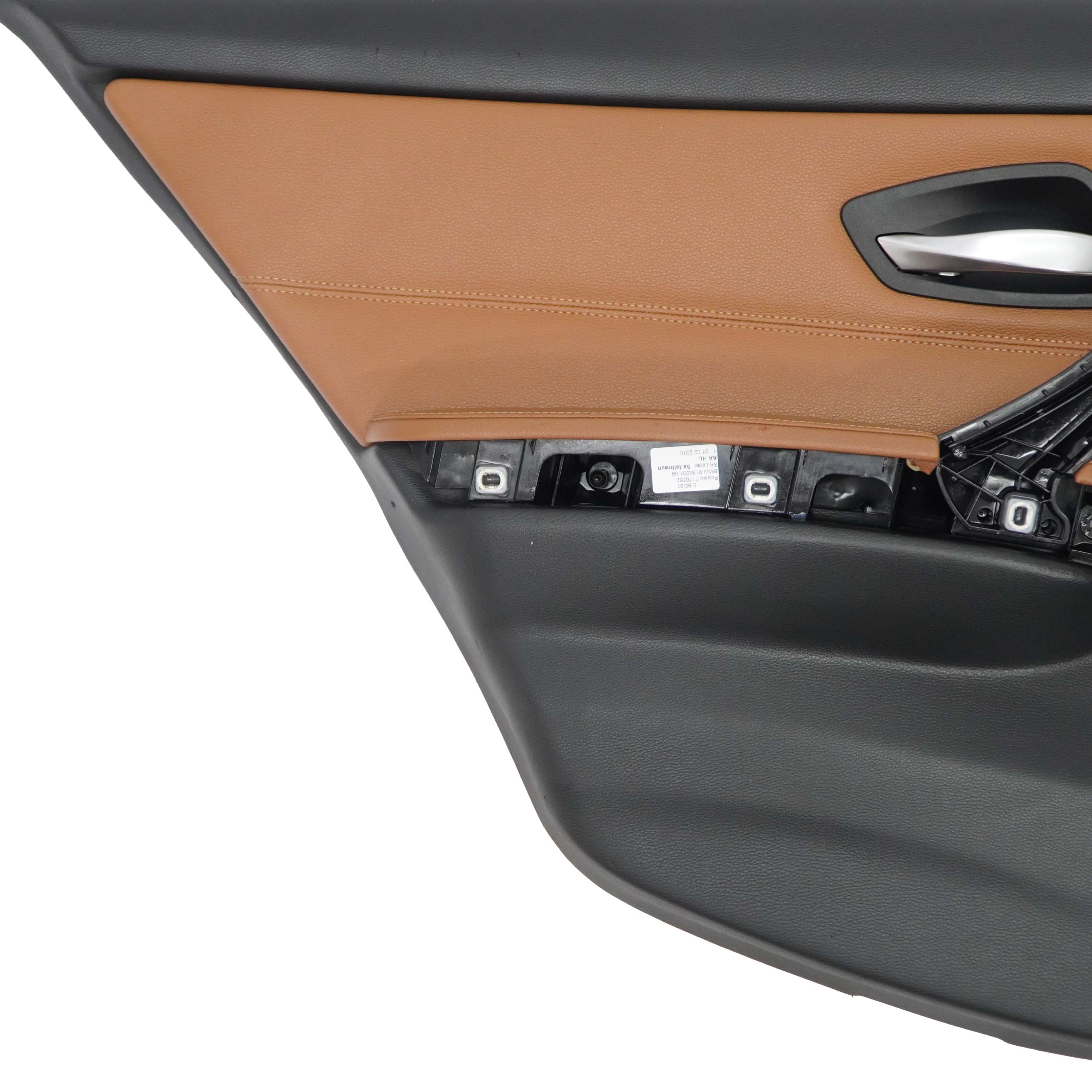 BMW 3 Series E90 LCI Rear Left Door Card Panel N/S Leather Dakota Saddle Brown