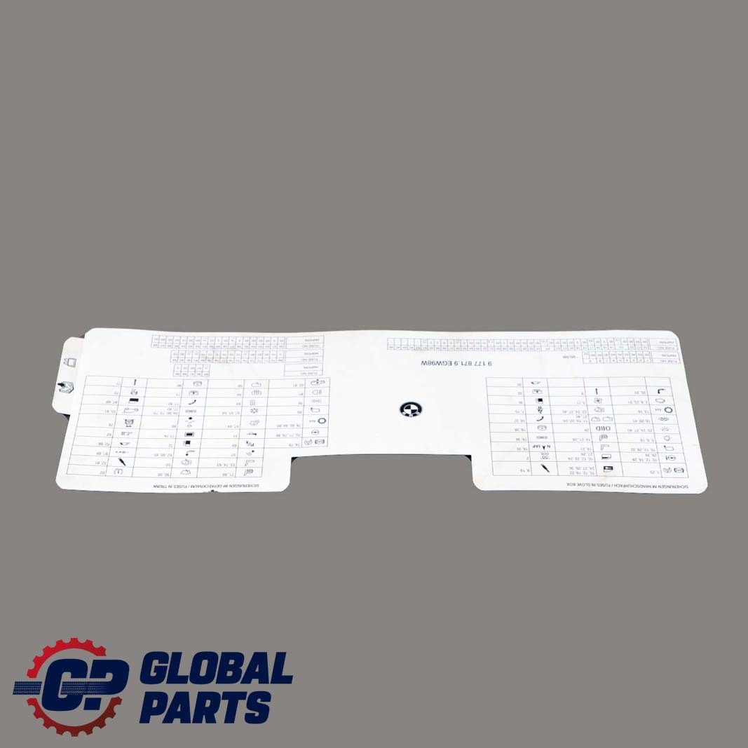 BMW E60 LCI E61 Map Fuse Box Grouping Diagram Card 9156547