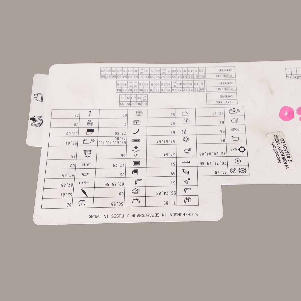 BMW E60 LCI E61 Map Fuse Box Grouping Diagram Card 9156547