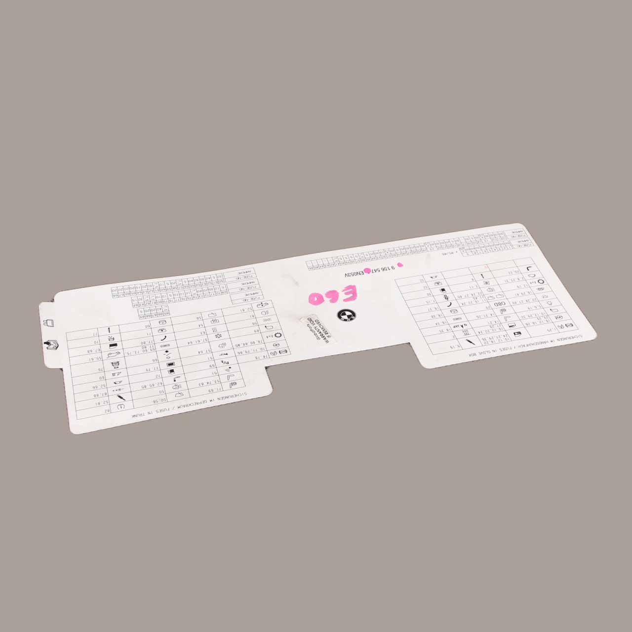 BMW E60 LCI E61 Map Fuse Box Grouping Diagram Card 9156547