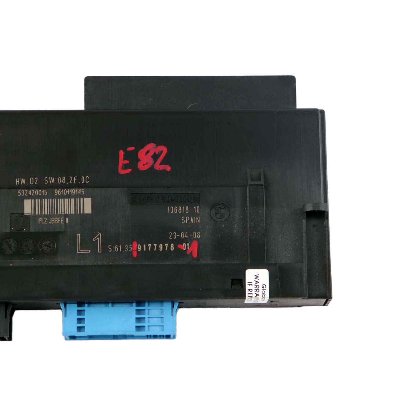 BMW E82 Coupe ECU Body Control Module Junction Box L1 PL2 JBBFE II 9177978