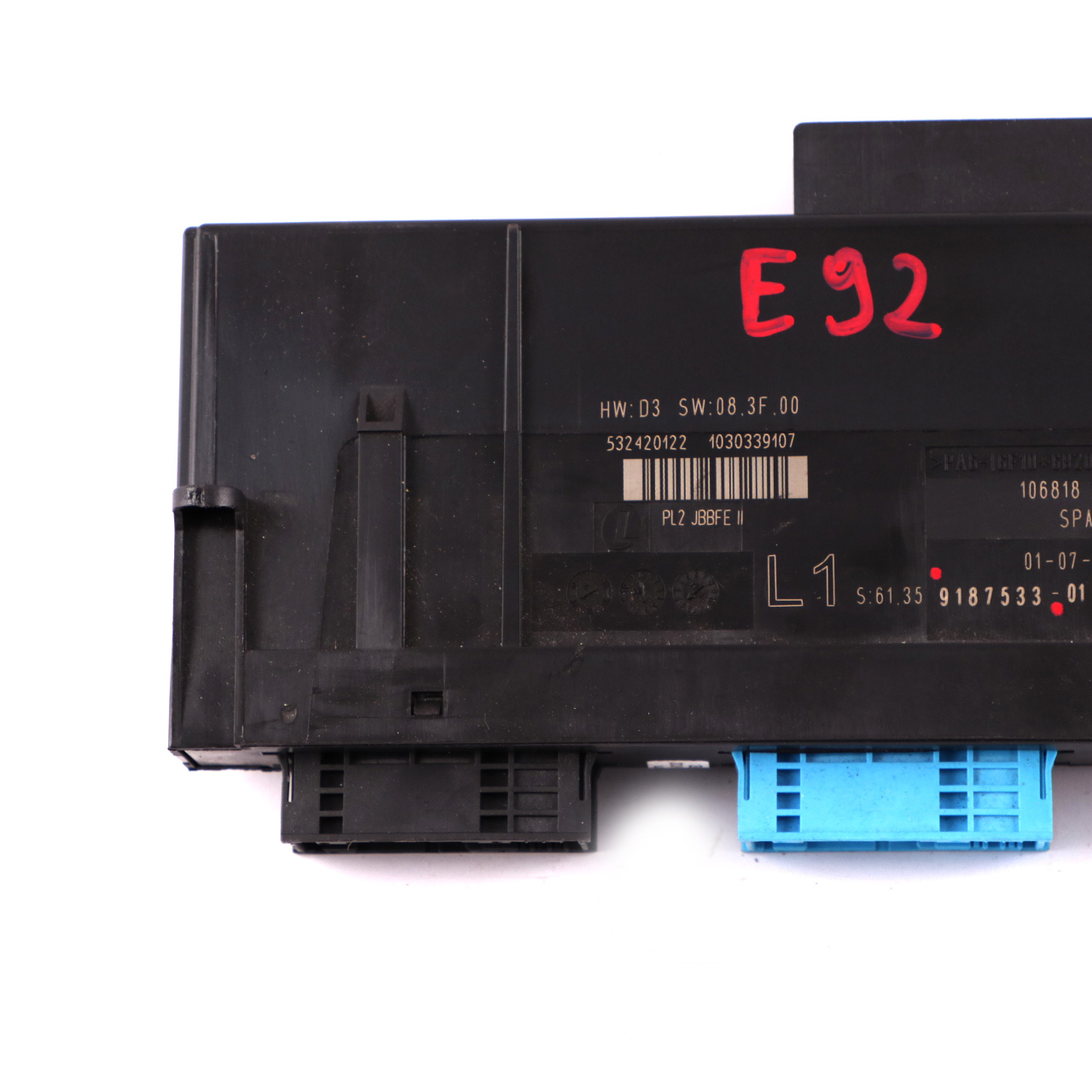 BMW 3 Series E92 ECU Body Control Module Junction Box L1 PL2 JBBFE II 9187533