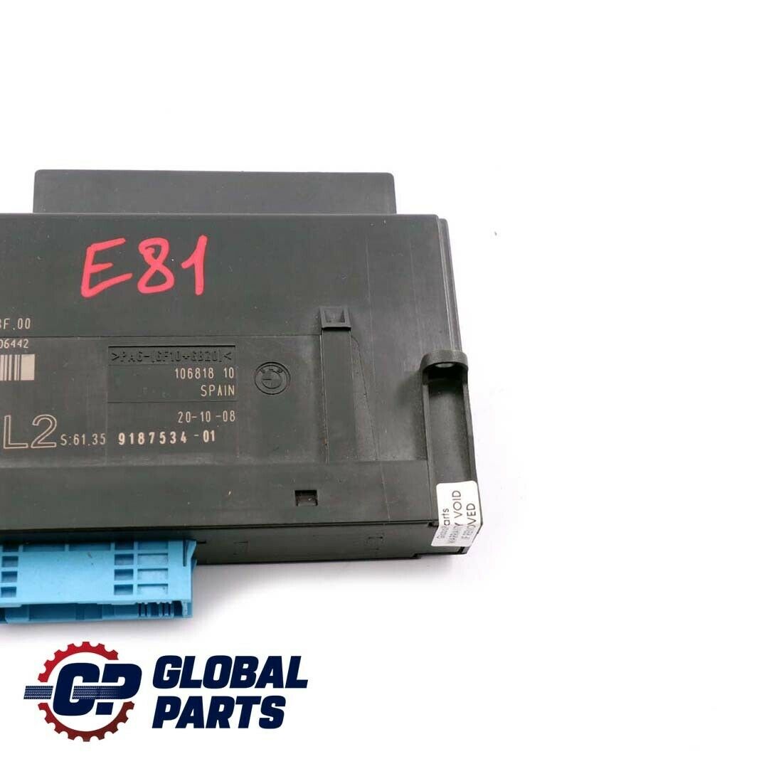 BMW 1 Series E81 Body Control Module Unit ECU L2 PL2 JBBFEII 9187534