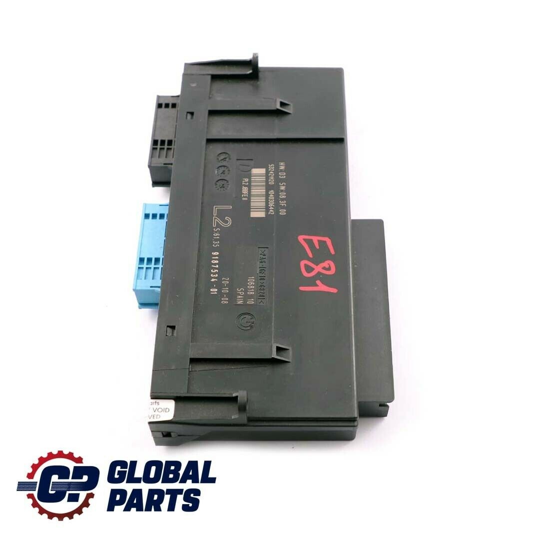 BMW 1 Series E81 Body Control Module Unit ECU L2 PL2 JBBFEII 9187534