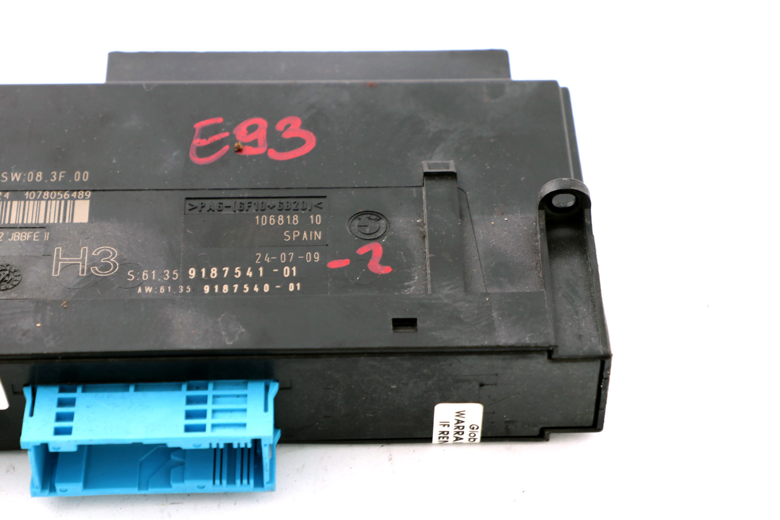 BMW E93 ECU Body Control Module H3 Junction Box 9187541