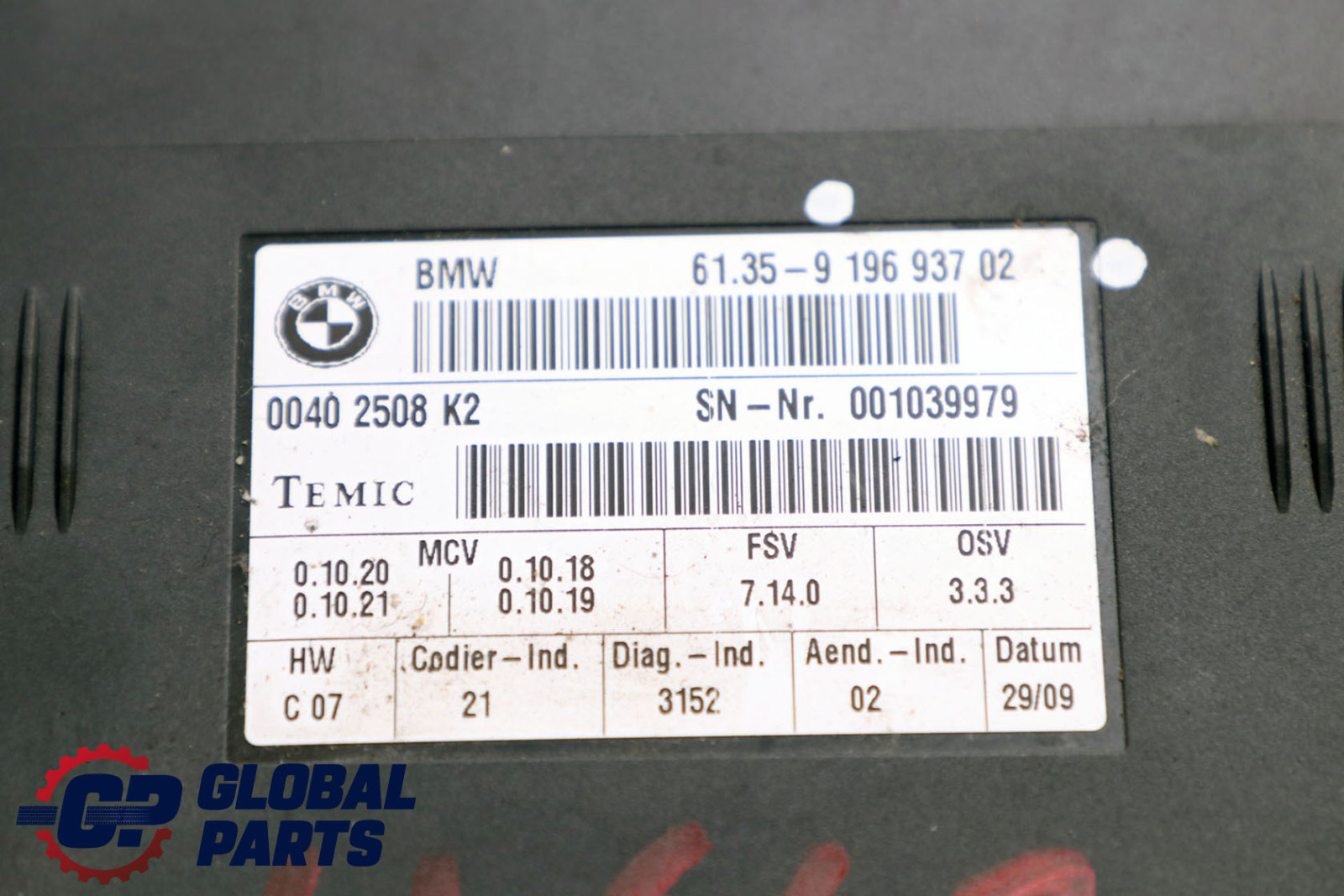 BMW 3 Series E93 Seat Control Module 9148266