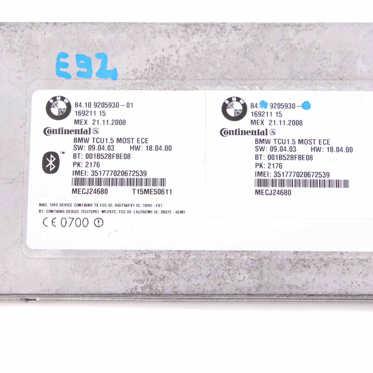 BMW E92 Telematics Bluetooth Control Unit Module 9205930