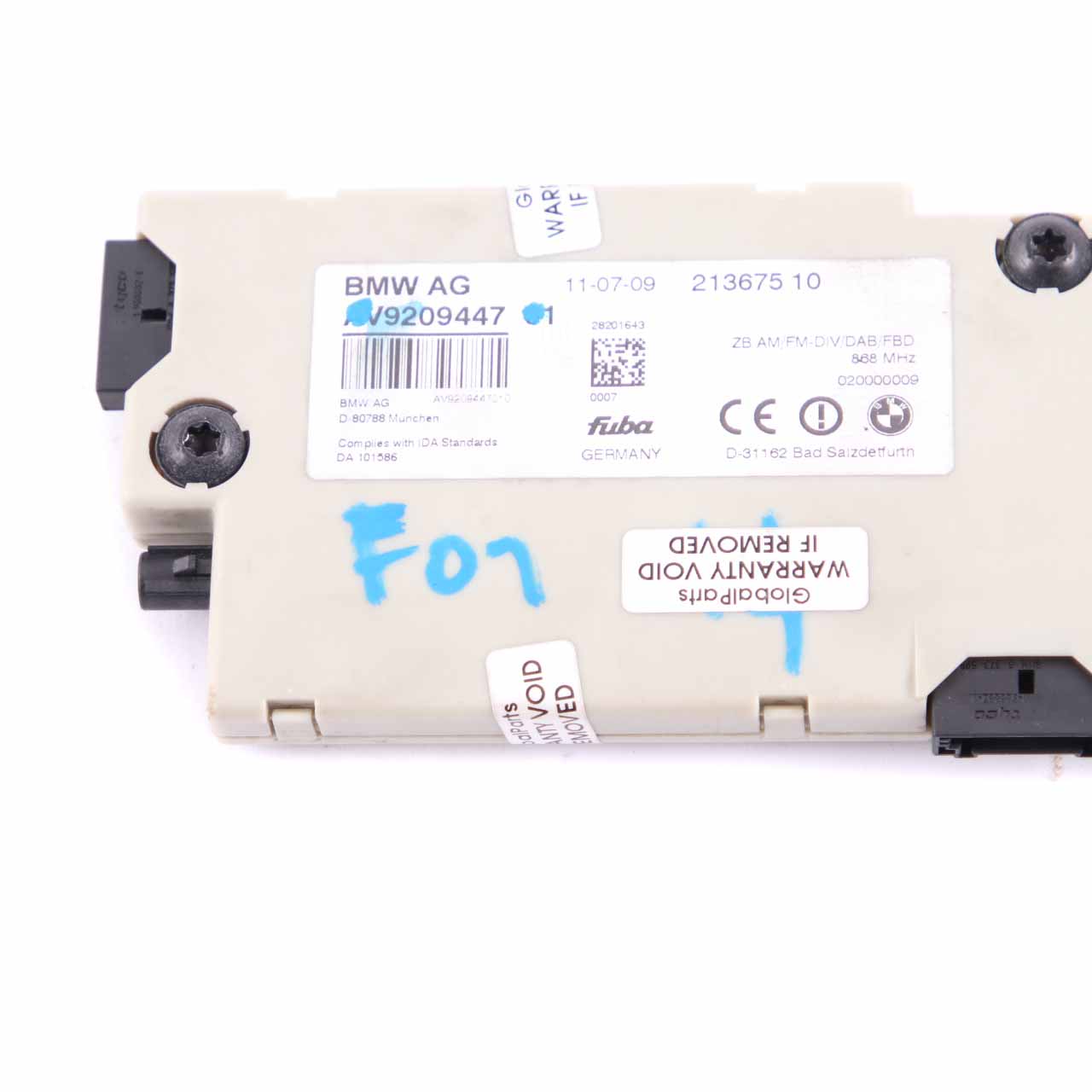 Antenna Amplifier BMW F01 Aeral Diversity 868 MHZ Control Unit FM DAB 9209447