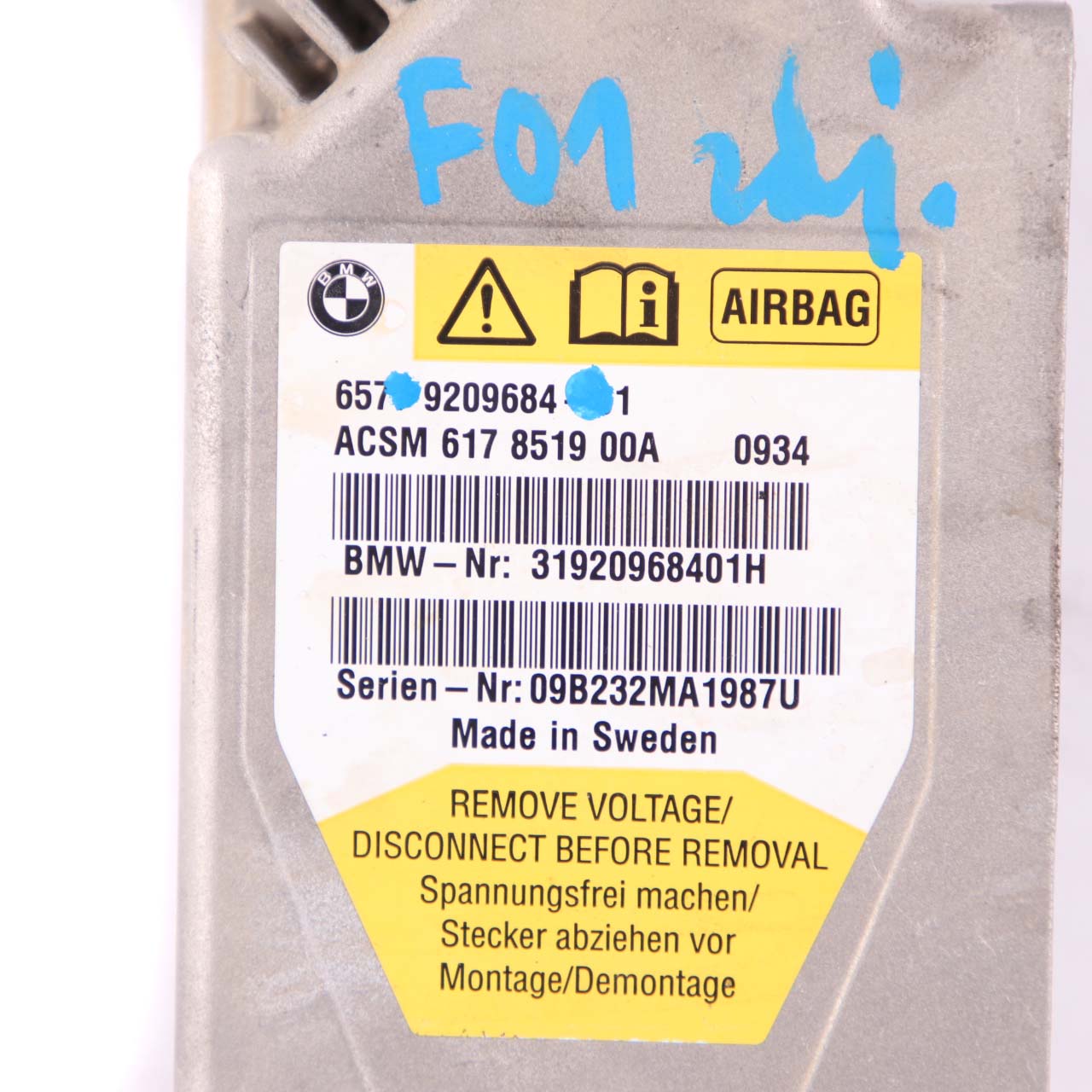 BMW F01 F02 F04 F07 ECU ICM Control Unit Air Module Bag 9209684