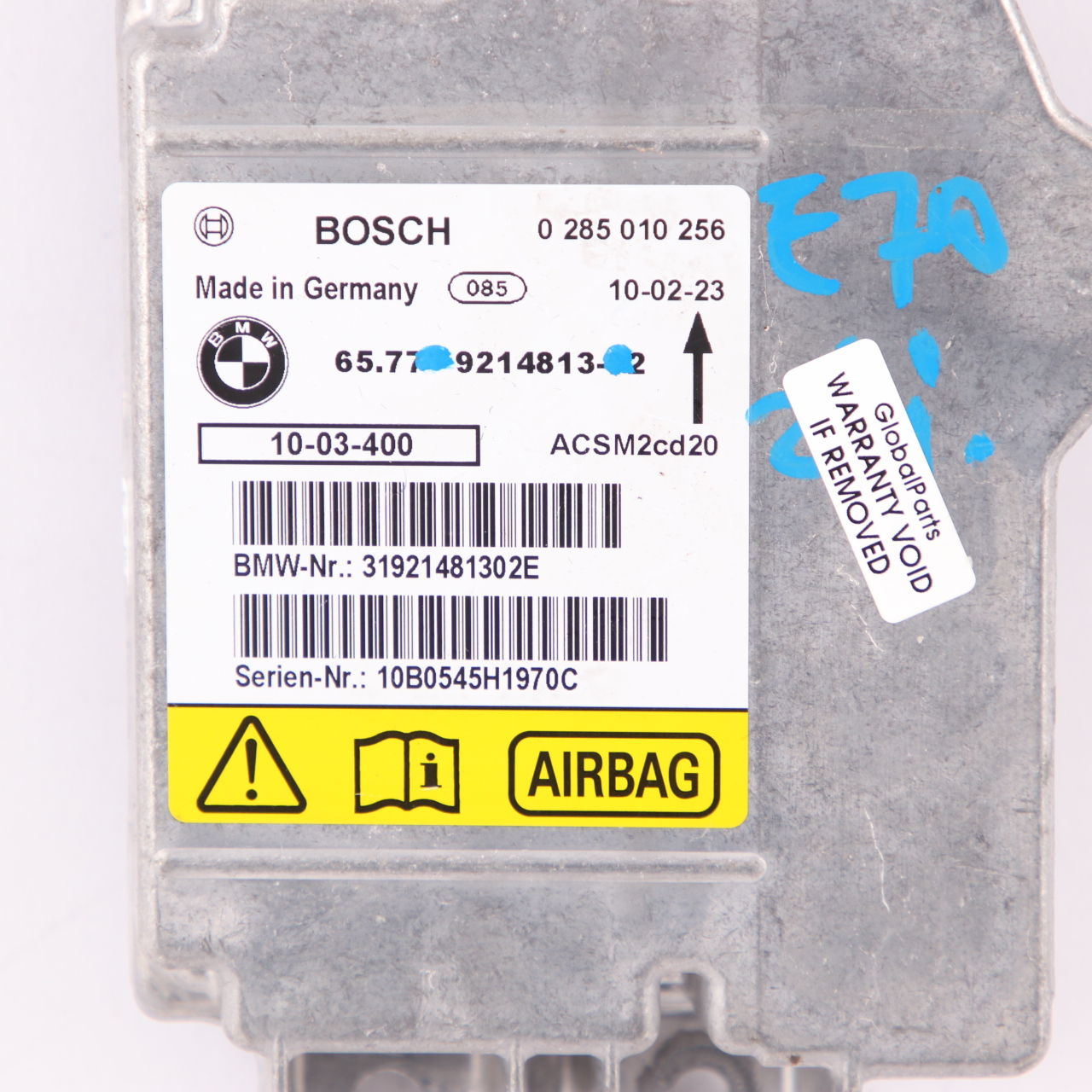 BMW X5 E70 Safety Airbag Control Unit Module ECU X6 E71 Bosch 9214813