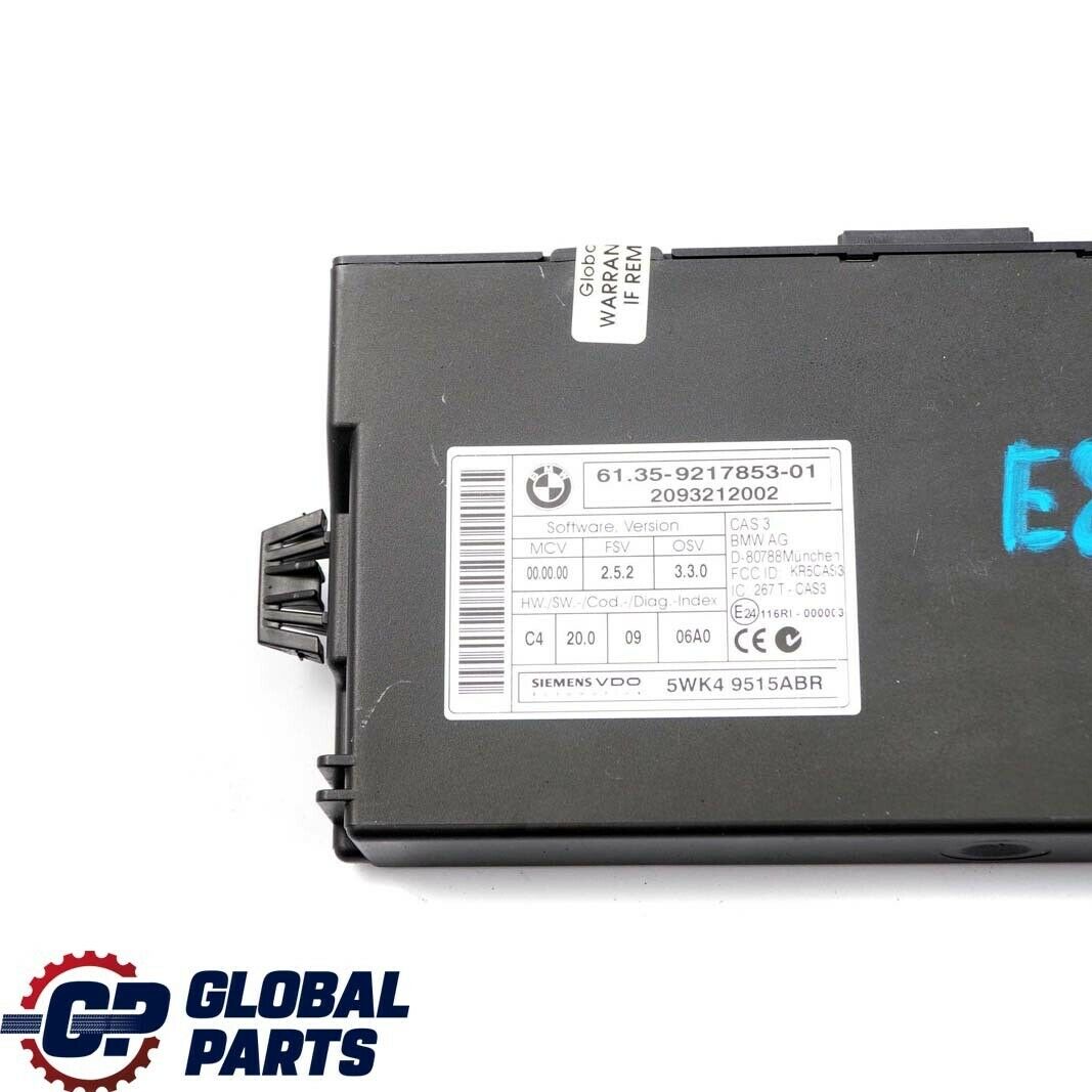 BMW 1 3 5 Series E60 E87 E90 CAS 3 ECU Control Unit Key Reading Module 9217853