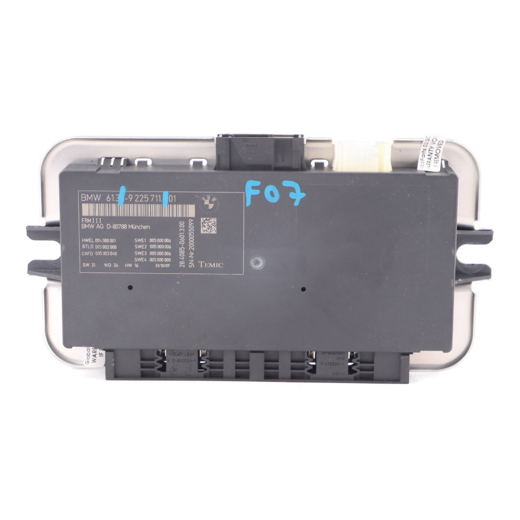 BMW F07 GT Footwell Light Module Control Unit ECU FRM3 9225711