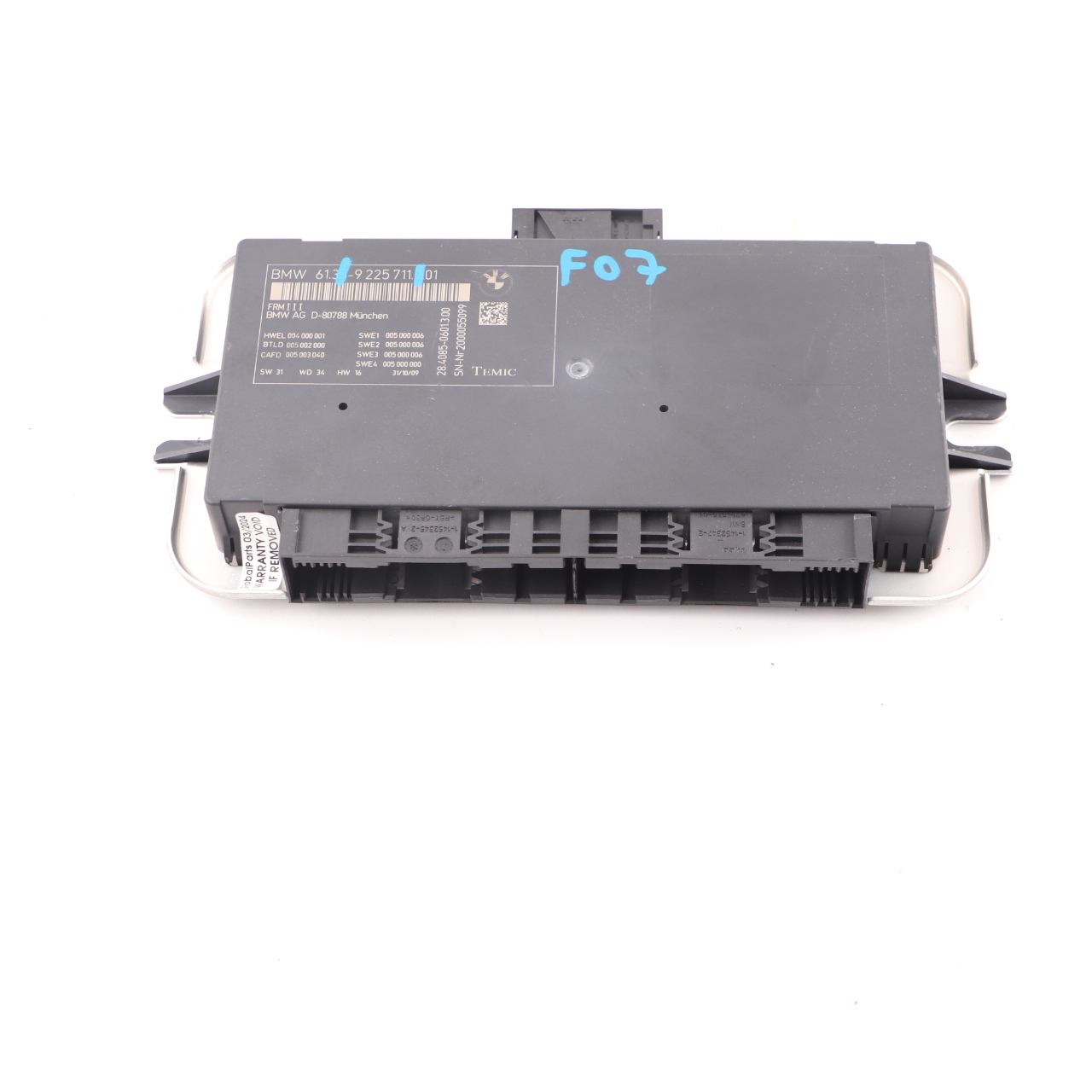 BMW F07 GT Footwell Light Module Control Unit ECU FRM3 9225711