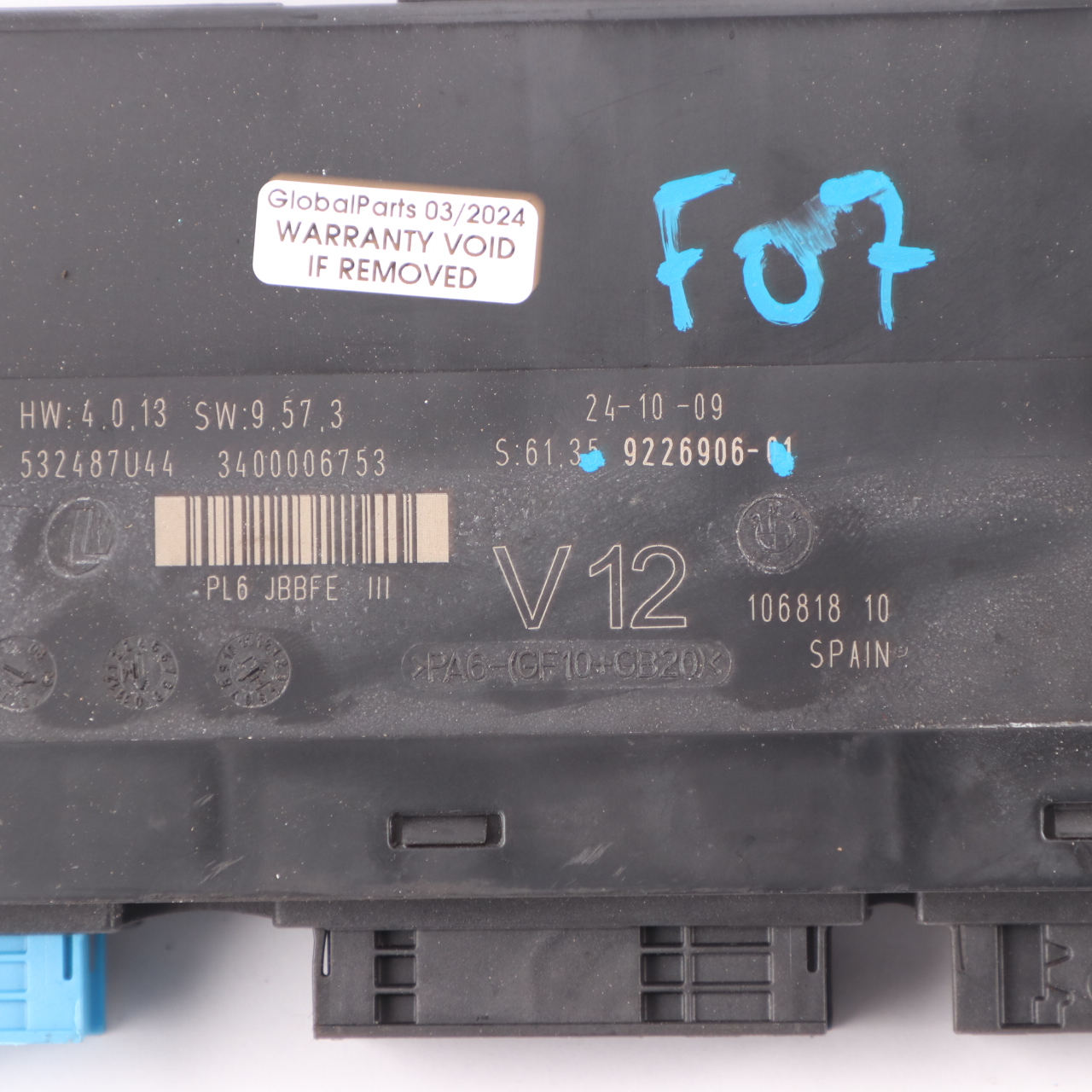 BMW F07 GT Body Control Module Electronic Junction Box JBBFE 3 PL6 V12 9226906