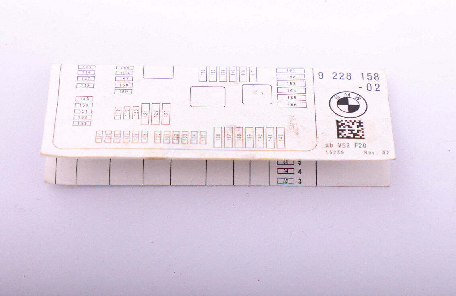 BMW 1 3 Series F20 F21 F30 F31 Fuse Distribution Box Map Grouping 9228158