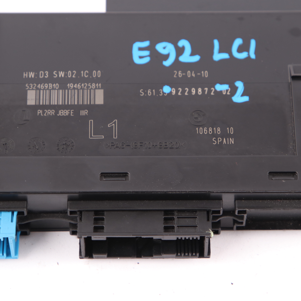 BMW E92 LCI Body Control Module  ECU Junction Box L1 PL2RR JBBFE IIIR 9229872