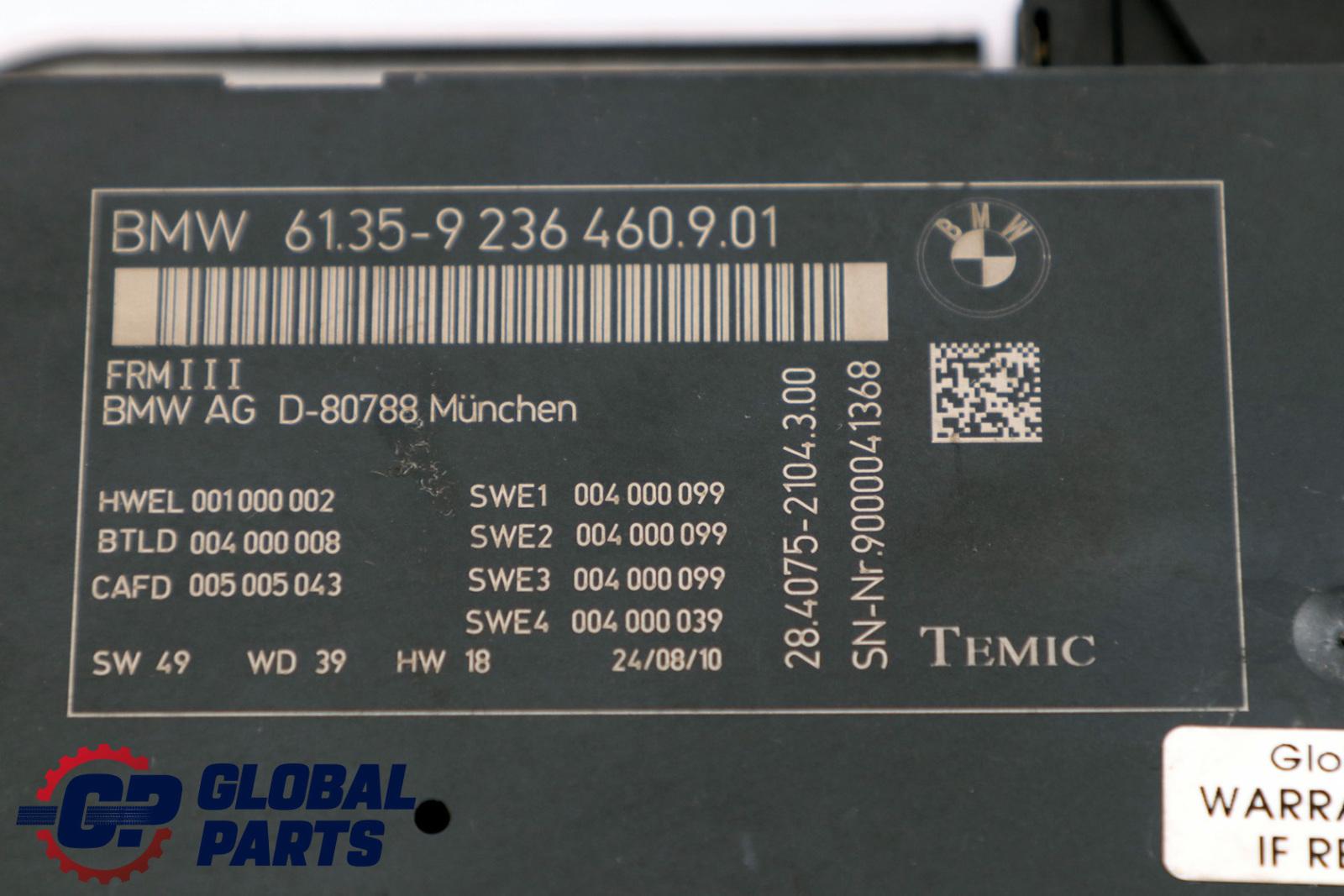 BMW F10 Footwell Light Module Control Unit ECU FRM III 9236460