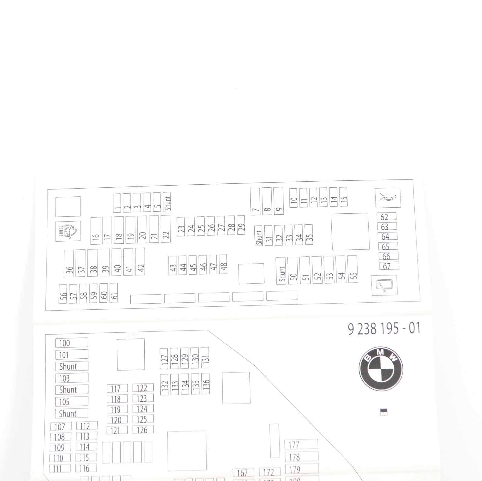 Fuse Box Grouping BMW F10 F11 F12 Fuse Placement Map Card Diagram 9238195