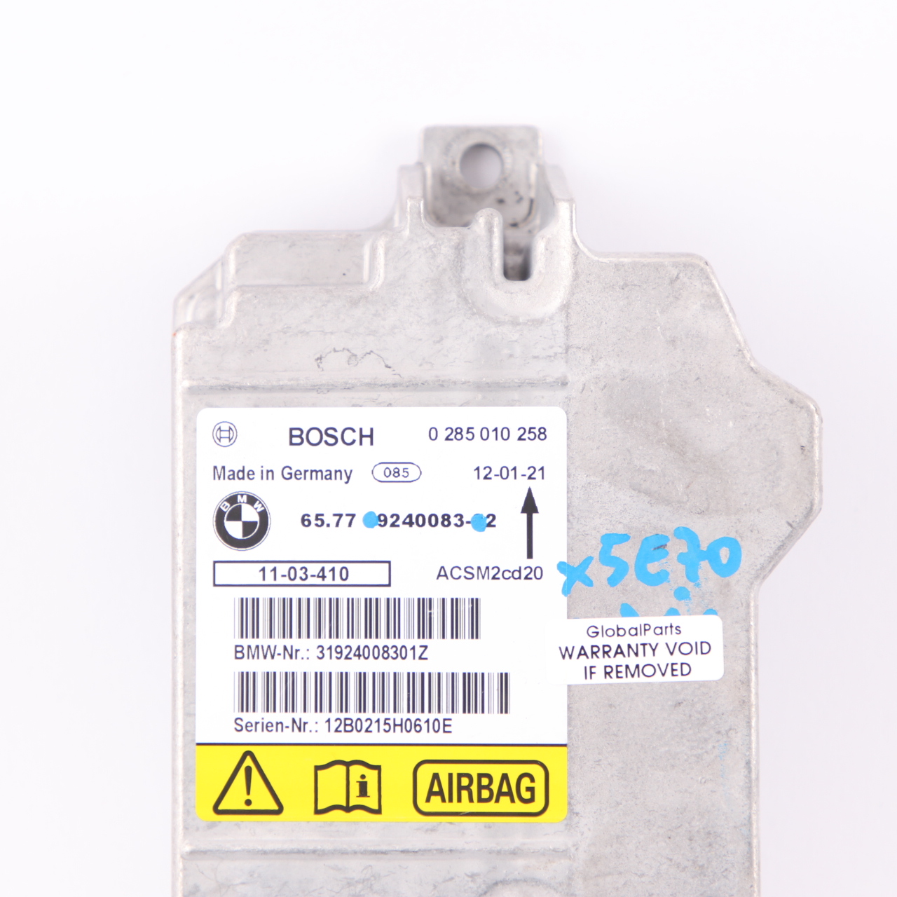 BMW X5 E70 X6 E71 Safety Control Unit Air Module Bag ECU Bosch 9240083