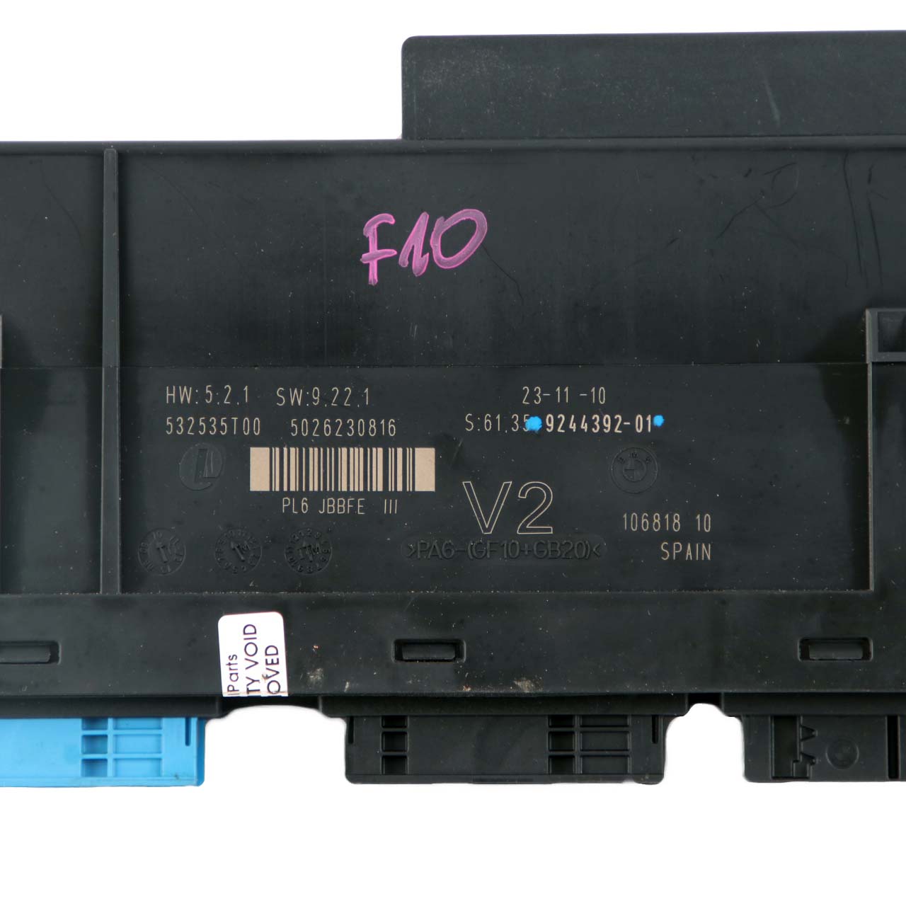 BMW F10 ECU Body Control Module V2 PL6 JBBFE III Junction Box 9244392