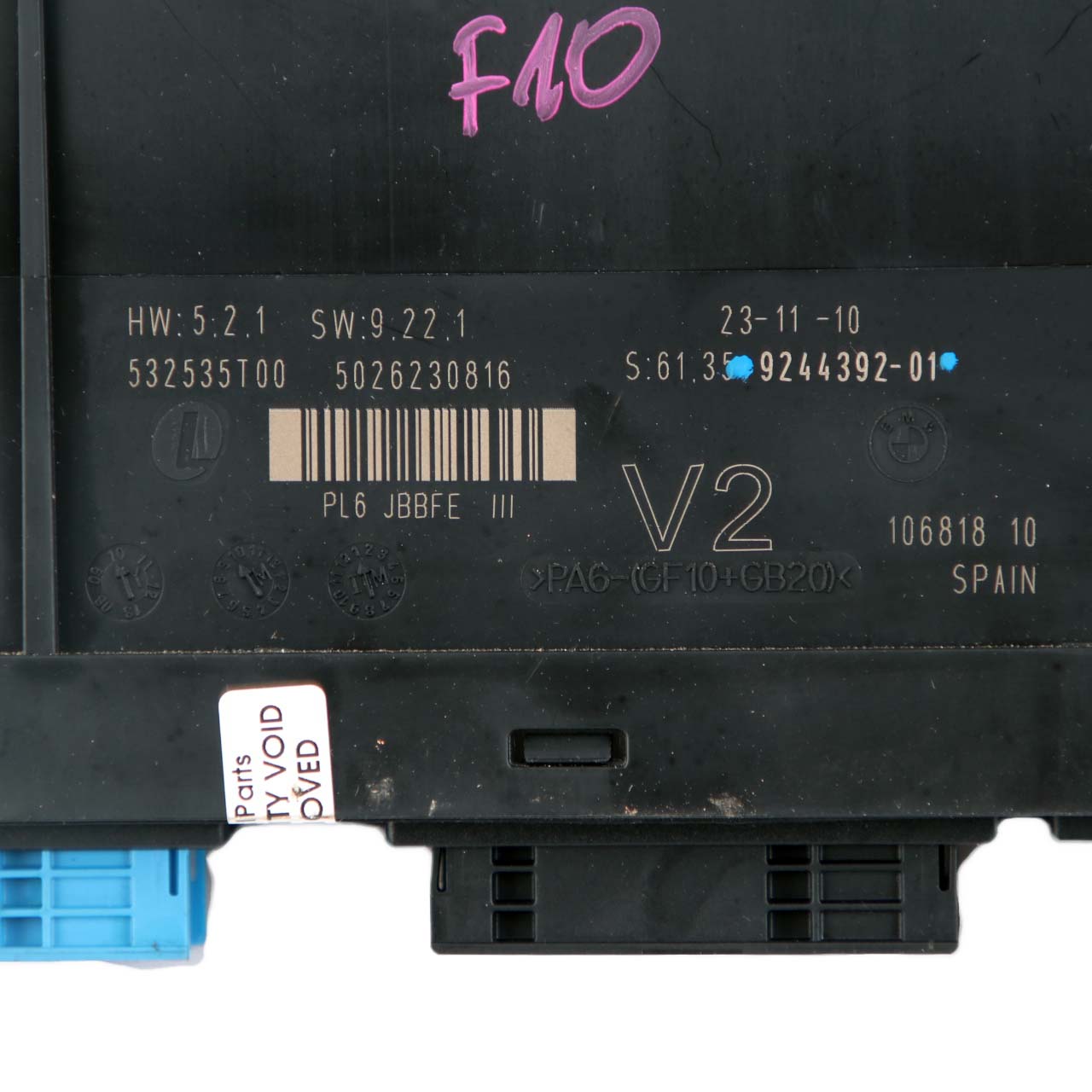 BMW F10 ECU Body Control Module V2 PL6 JBBFE III Junction Box 9244392