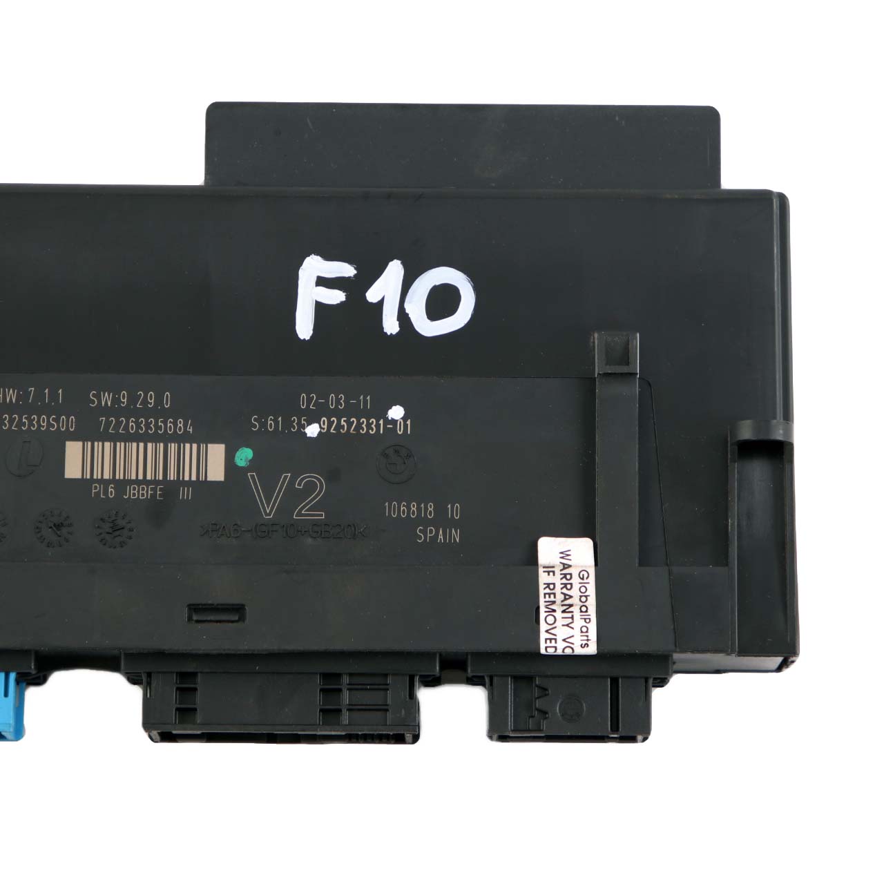 BMW 5 Series F10 ECU Body Control Module Junction Box V2 PL6 JBBFE III 9252331