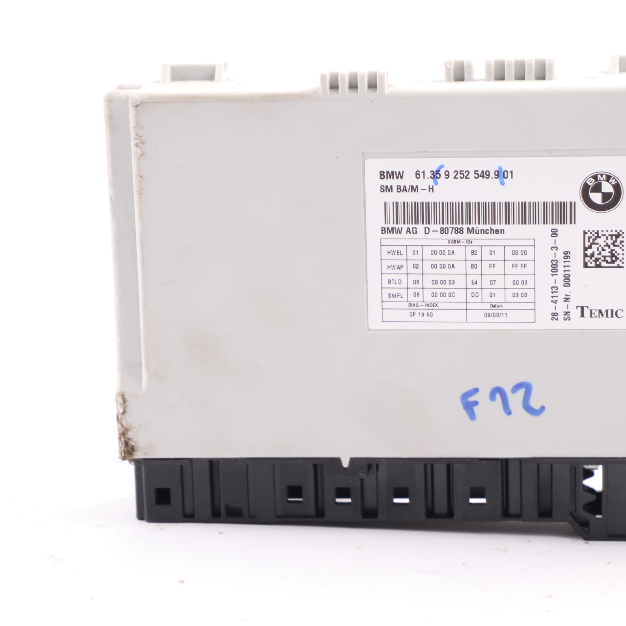 BMW F12 Front Seat Control Unit Module Memory ECU 9252549