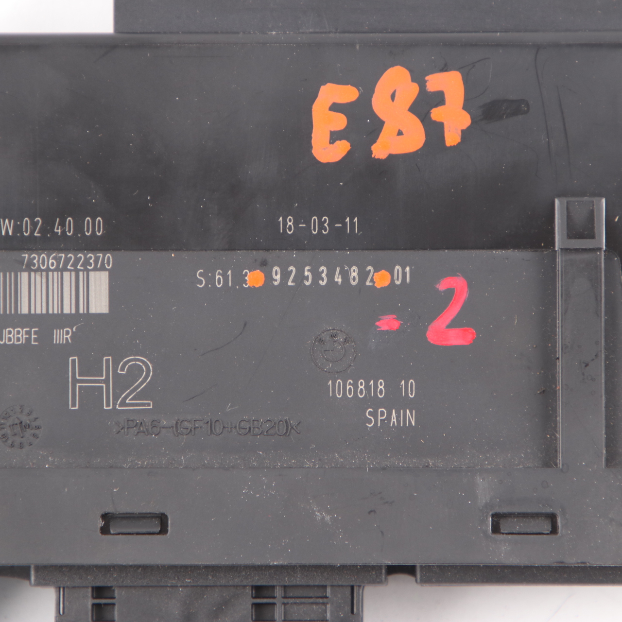 BMW E87 Junction Box ECU Body Control Module Unit H2 PL2RR JBBFE IIIR 9253482