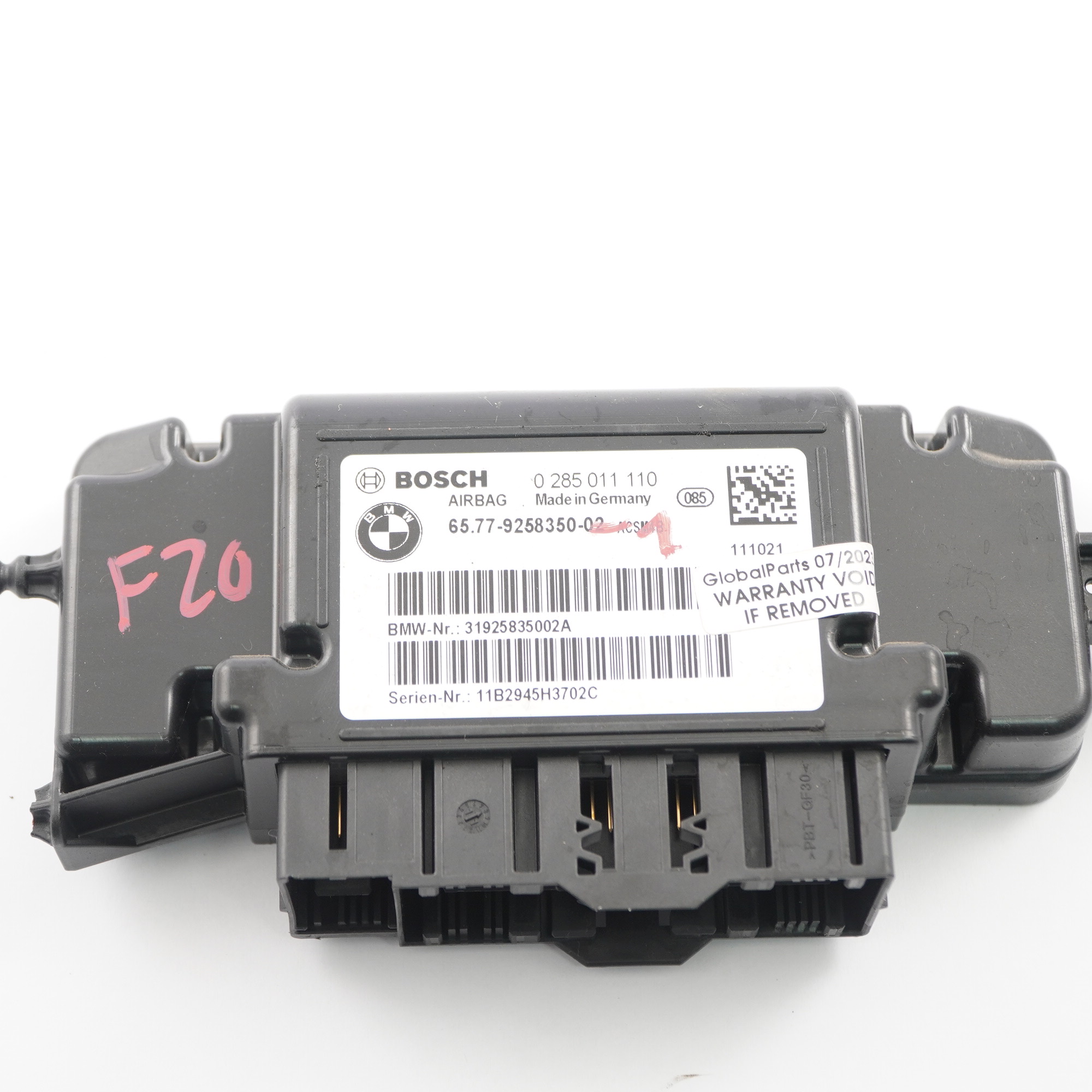 Control Unit BMW F20 F21 F22 F30 F31 F32 Control Unit Airbag ECU Module 9258350