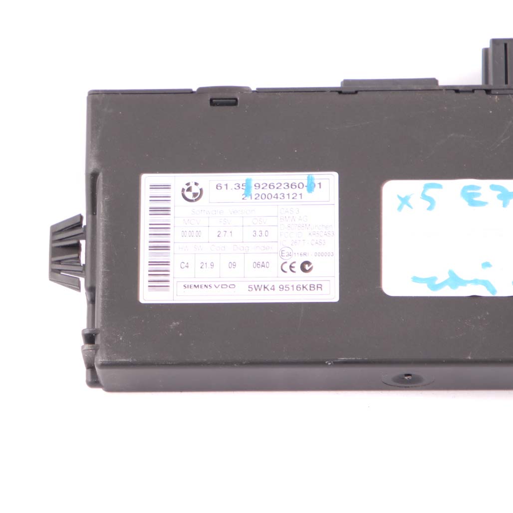 BMW X5 E70 X6 E71 CAS3 Control Unit Key Reading Module 9262360