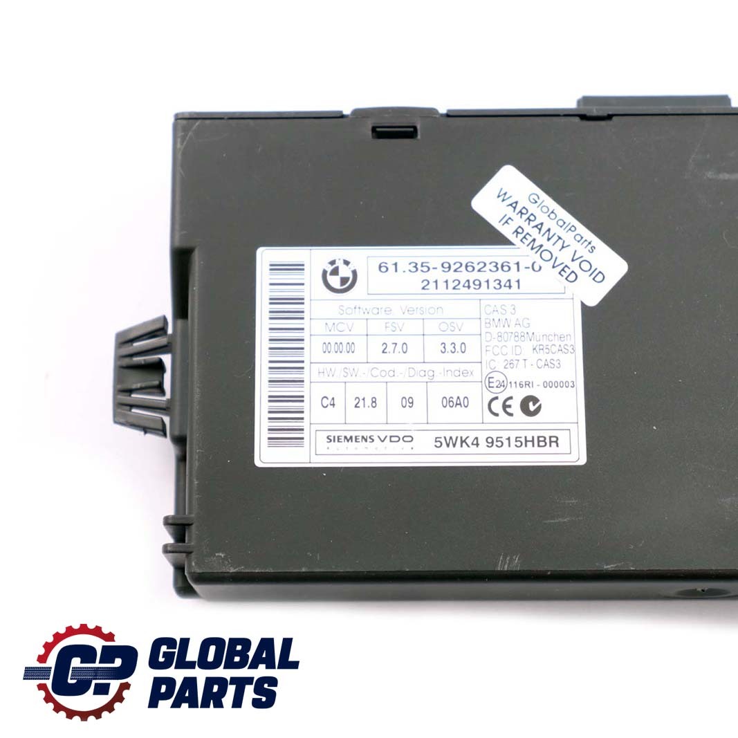 BMW E60 E81 E87 E90 E91 E92 E93 CAS3 Control Unit Key Reading Module 9262361