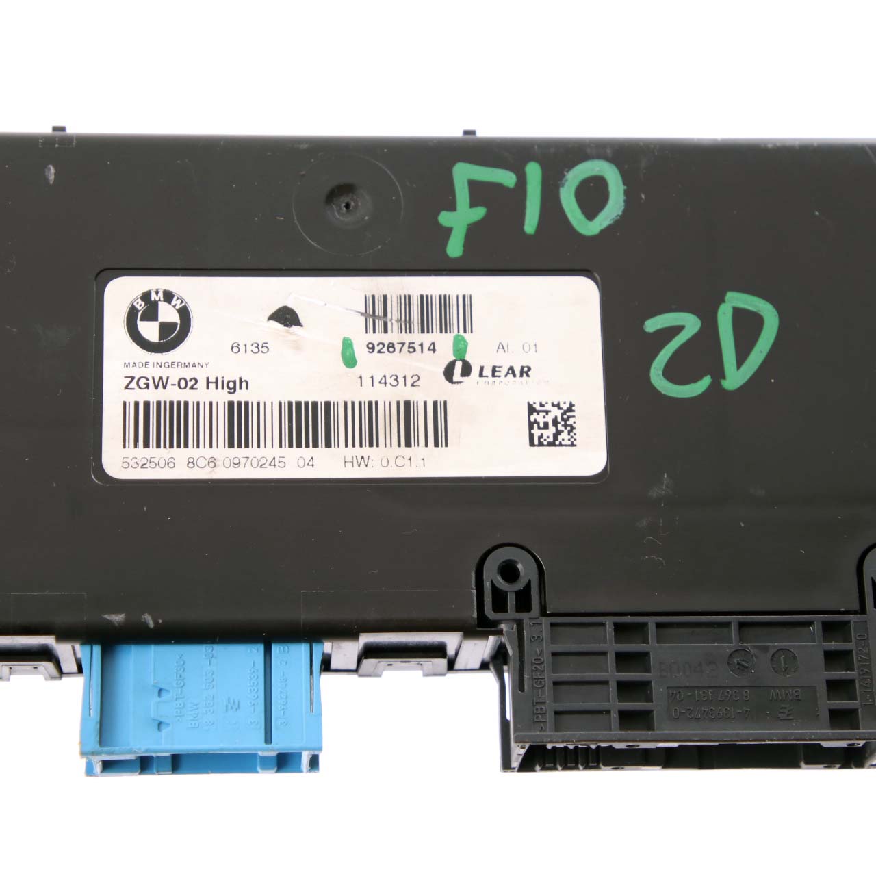 BMW F10 F11 F12 Central Gateway Module ECU Control Unit Lear ZGW-02 High 9267514