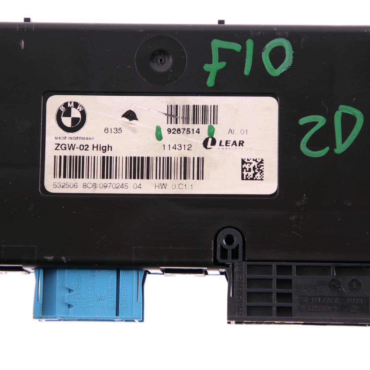 BMW F10 F11 F12 Central Gateway Module ECU Control Unit Lear ZGW-02 High 9267514