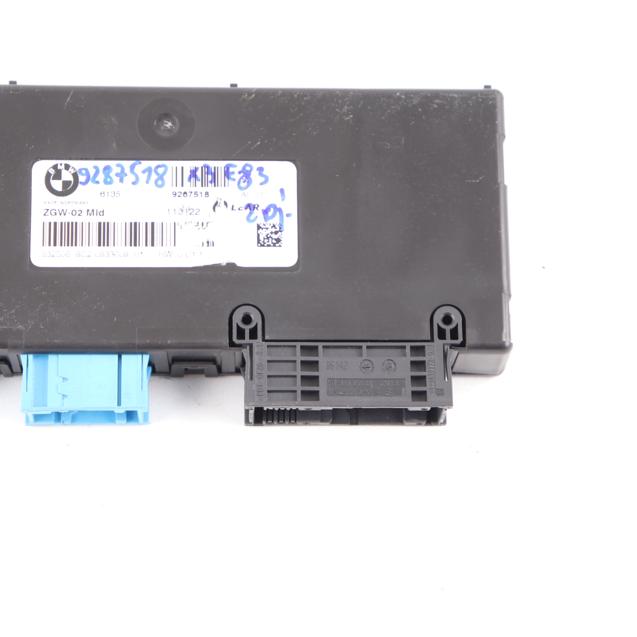 BMW X3 F25 Central Gateway Module Control Unit Lear ZGW-02 Mid 9267518