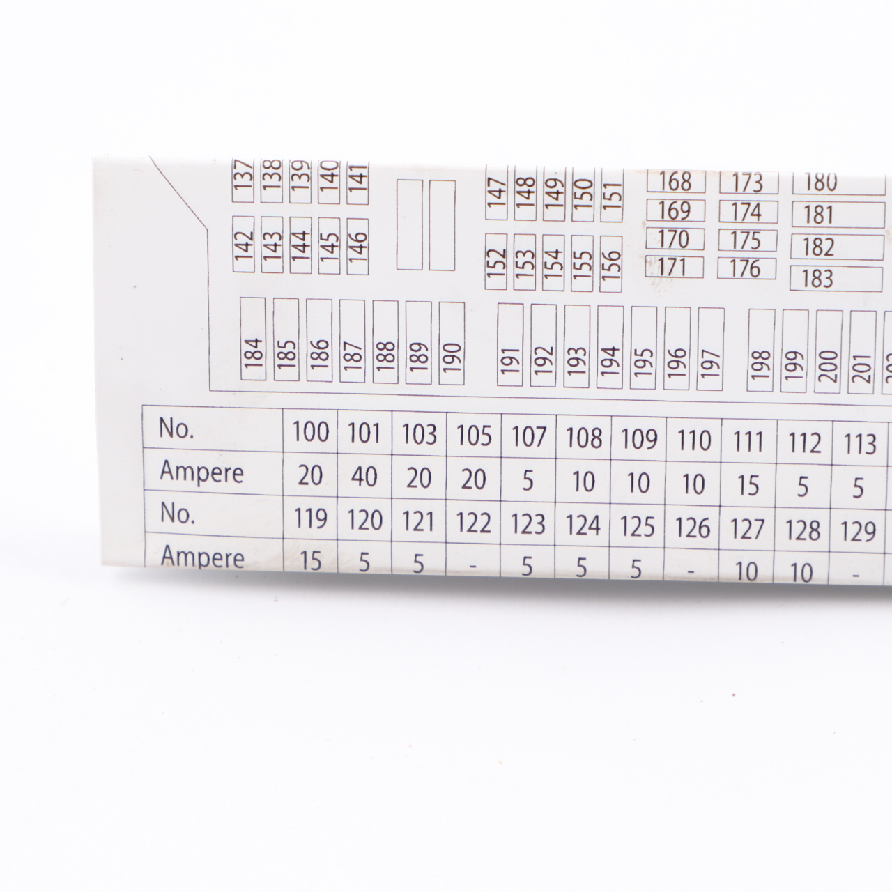 Fuse Box Grouping BMW F10 Fuse Placement Map Card Diagram 926980-01