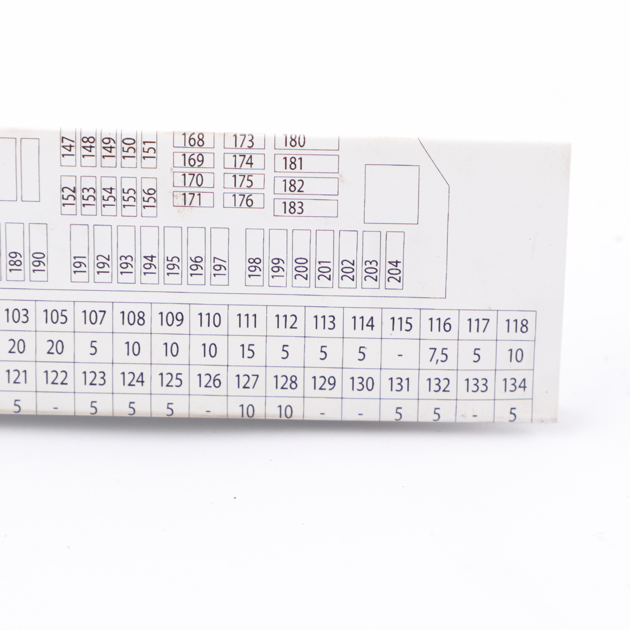 Fuse Box Grouping BMW F10 Fuse Placement Map Card Diagram 926980-01