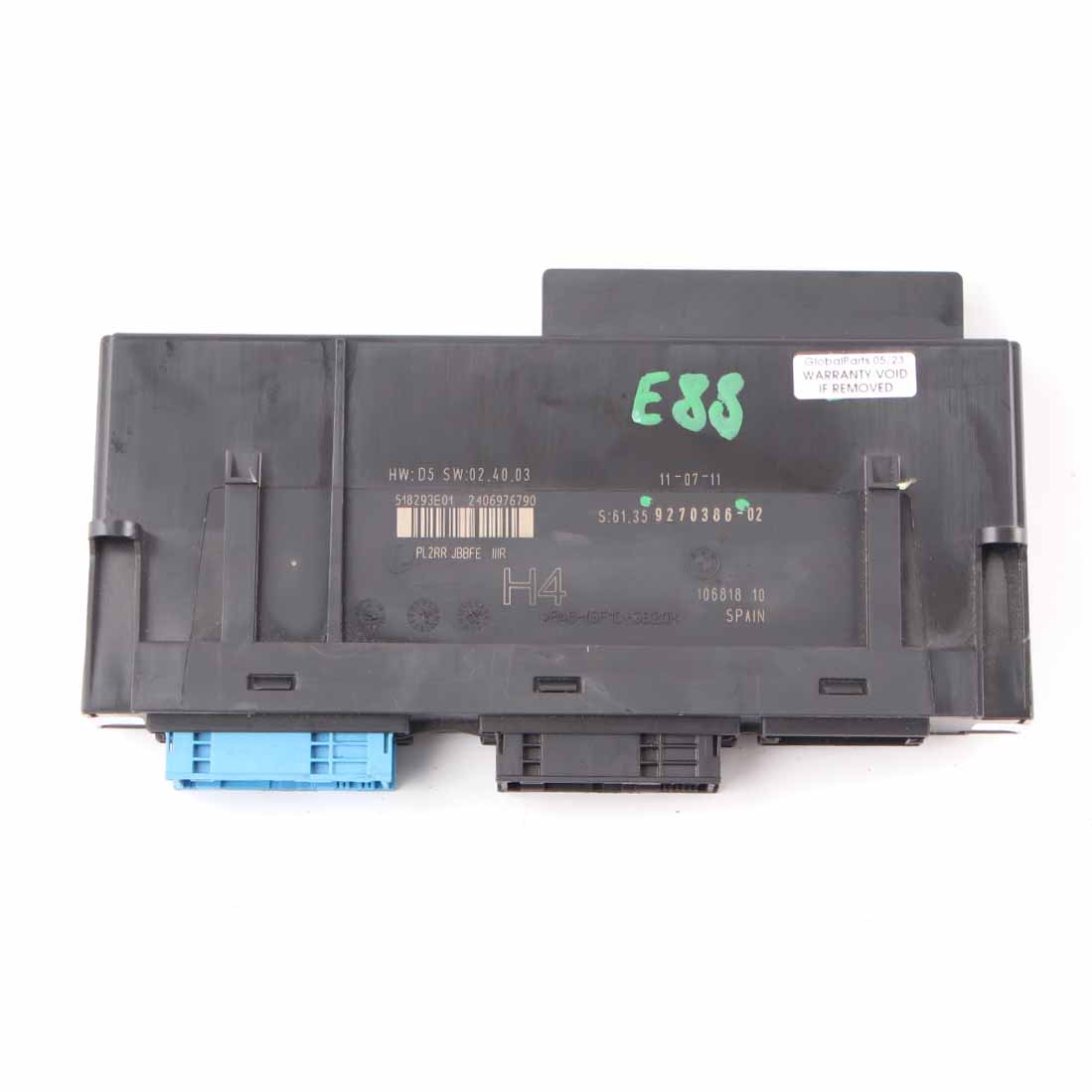 BMW E88 Body Control Module ECU Unit JBBFE IIIR H4 PL2RR 9270386