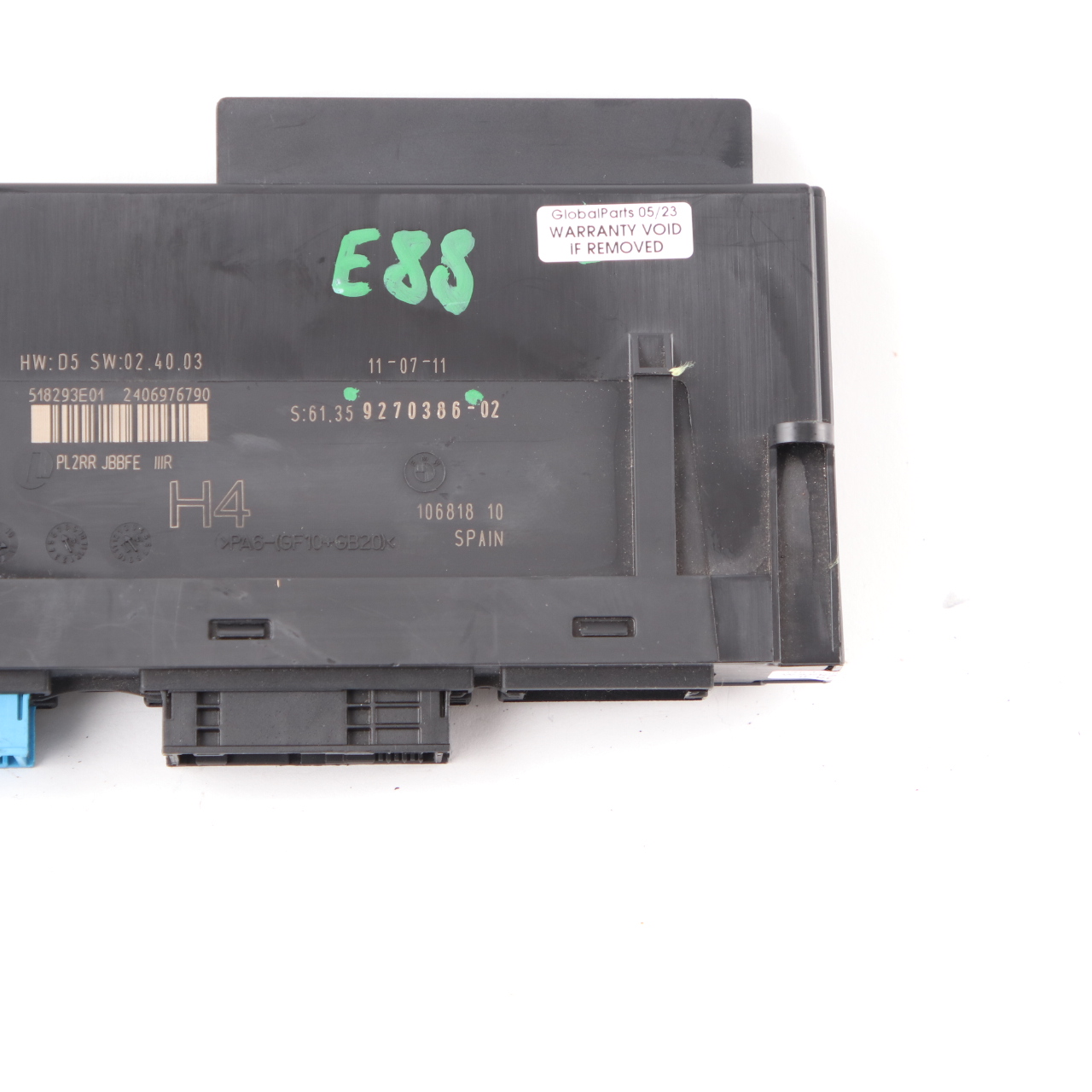 BMW E88 Body Control Module ECU Unit JBBFE IIIR H4 PL2RR 9270386