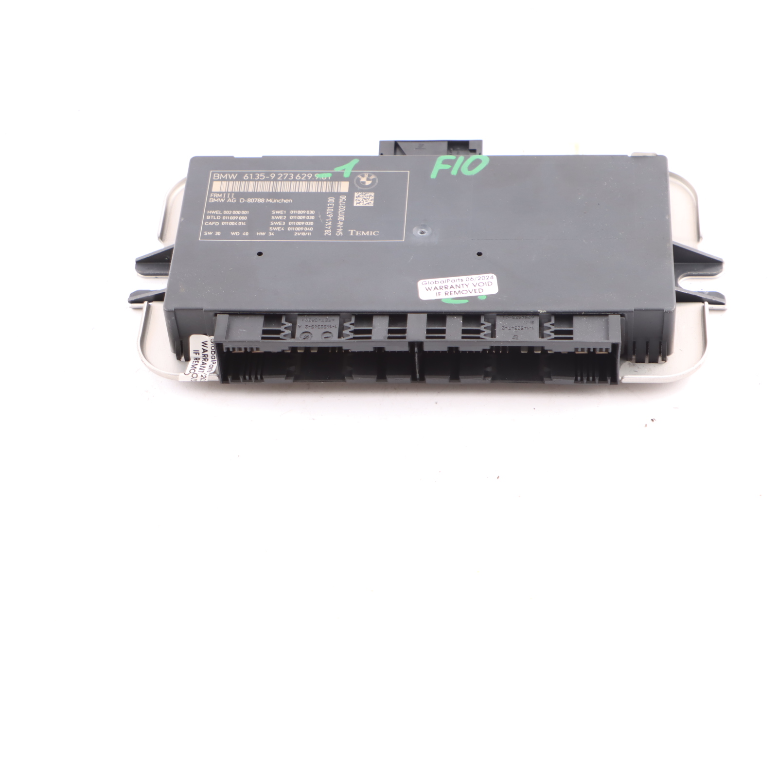 BMW 5 Series F10 Footwell Light Module ECU Control Unit FRM III TEMIC 9273629