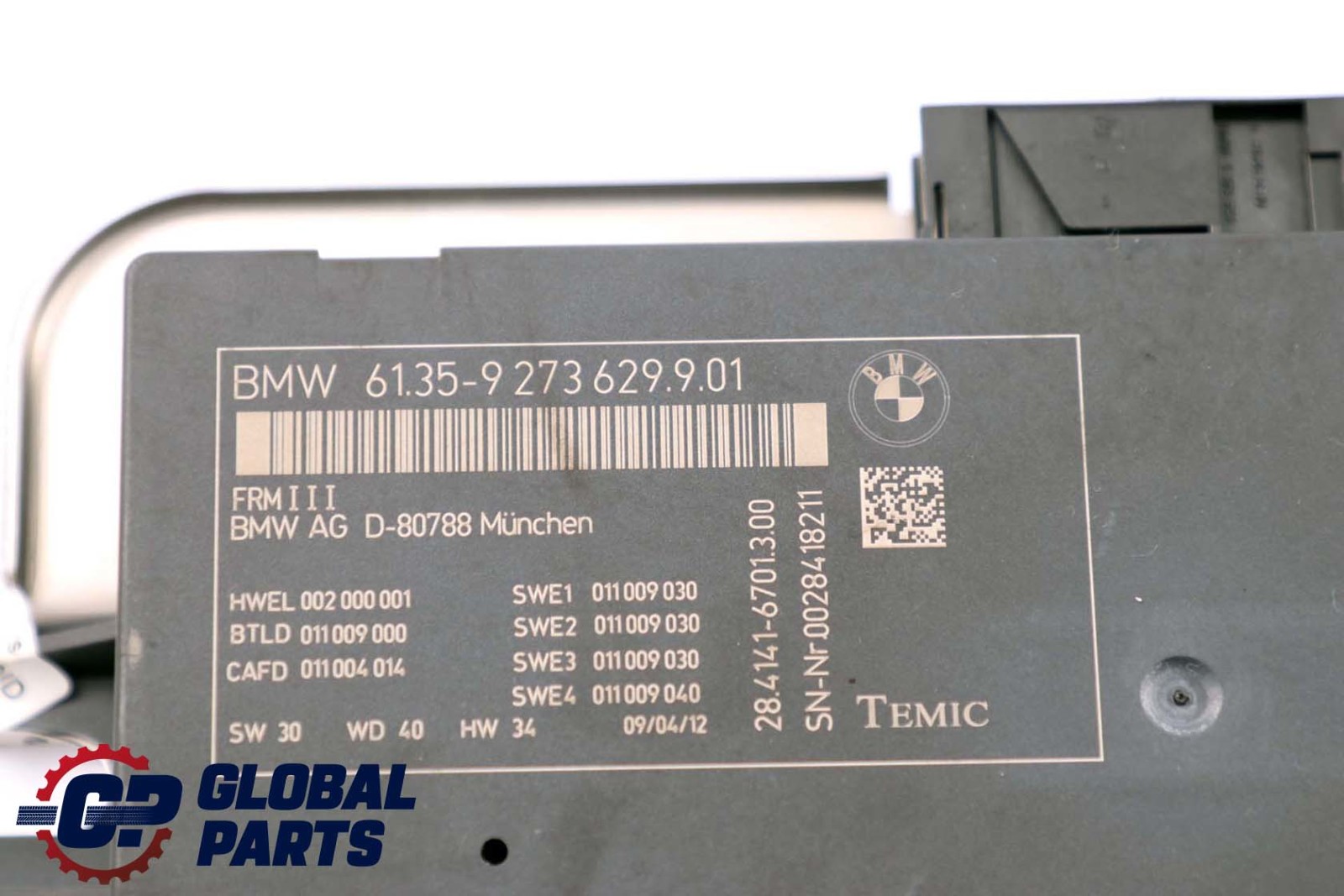 BMW 5 Series F11 Footwell Light Module ECU Control Unit FRM III TEMIC 9273629