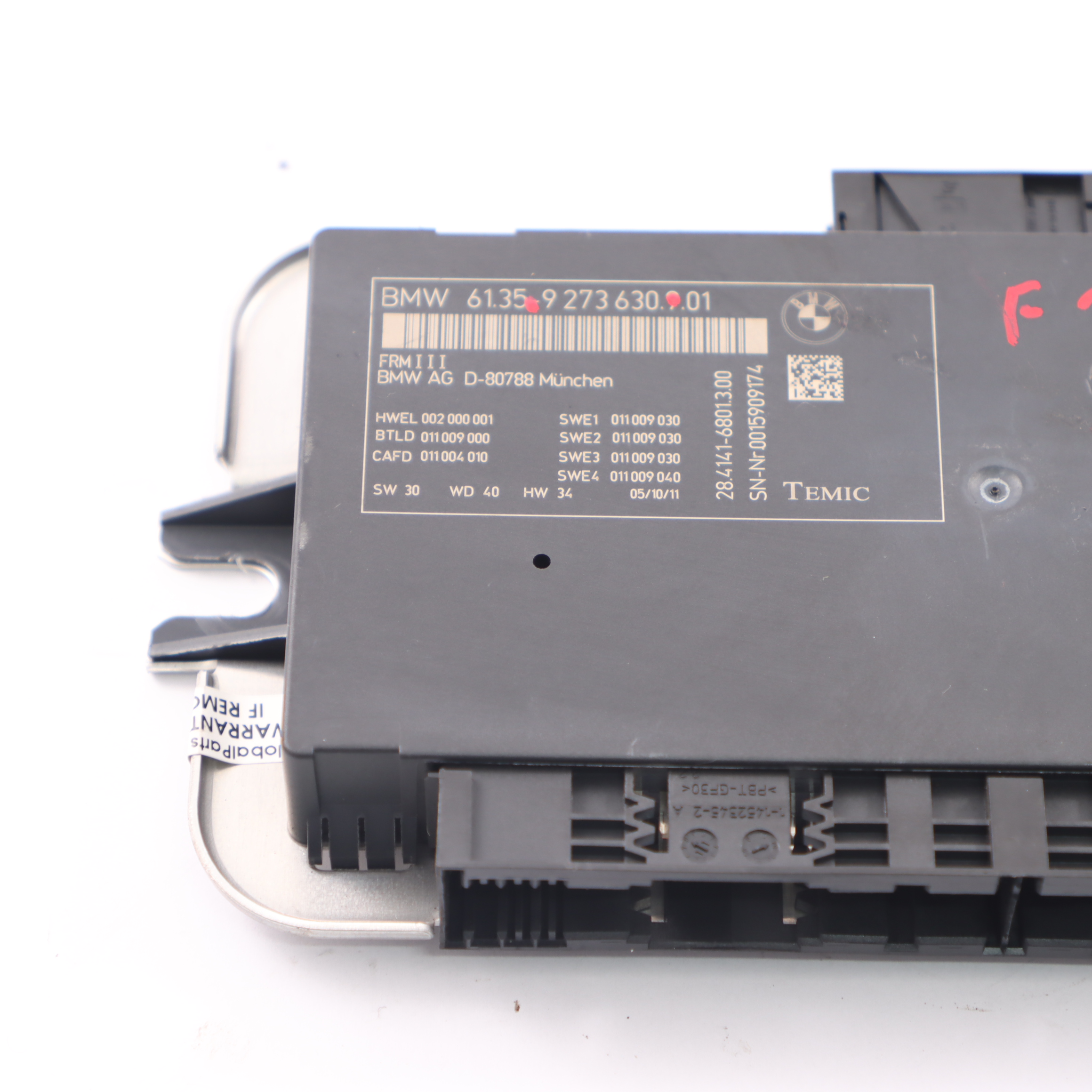 BMW F13 Footwell Light Module Control Unit ECU FRM3 9273630