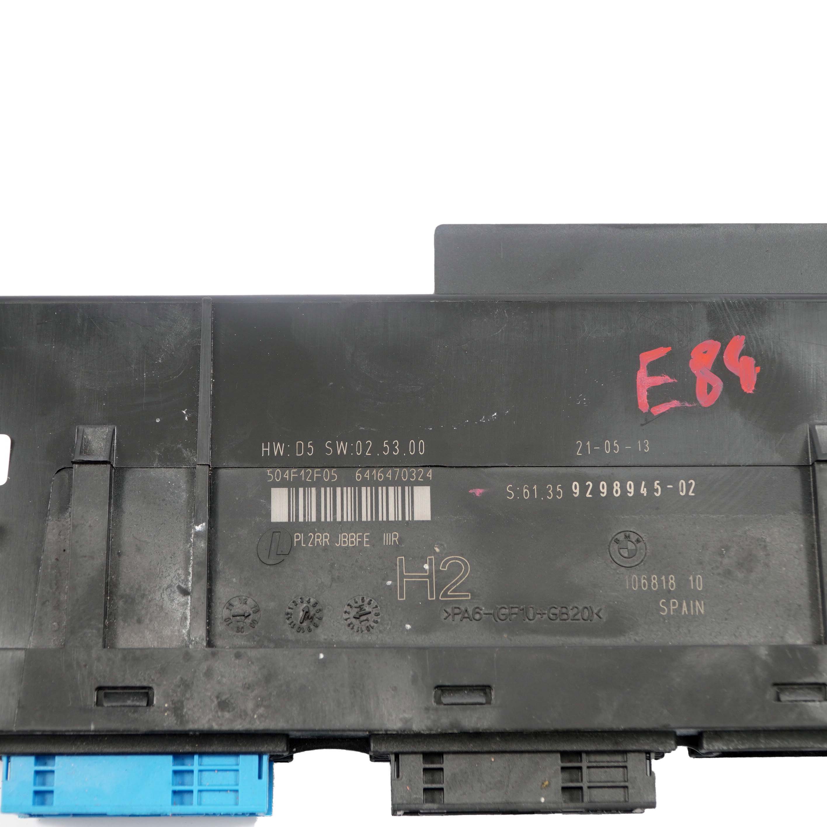 BMW X1 E84 ECU Body Control Module Junction Box H2 PL2RR JBBFE IIIR 9298945