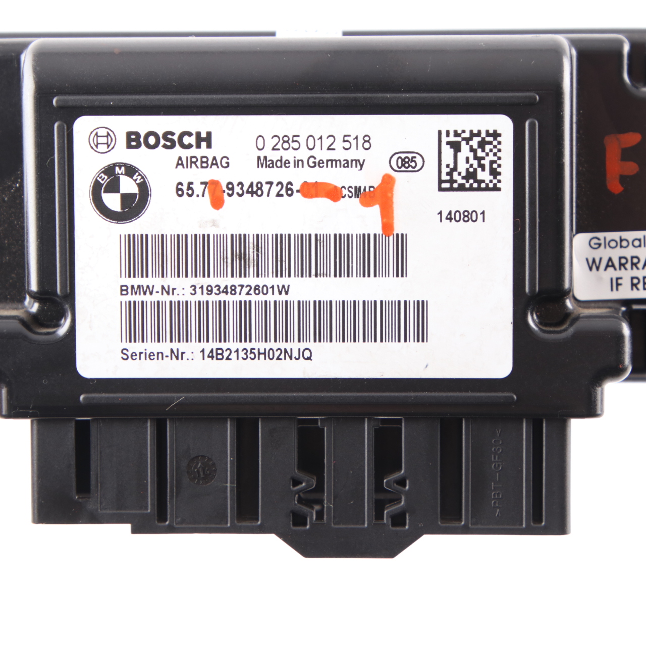 BMW F20 F21 F30 F31 Airbag Module Control Unit ECU 9348726 0285012518