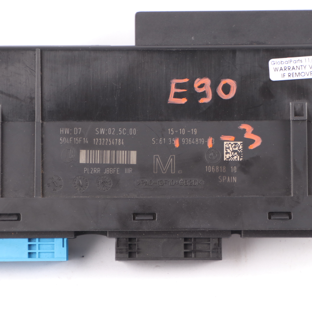 BMW E90 Body Control Module M Junction Box PL2RR JBBFE IIIR ECU 9364819