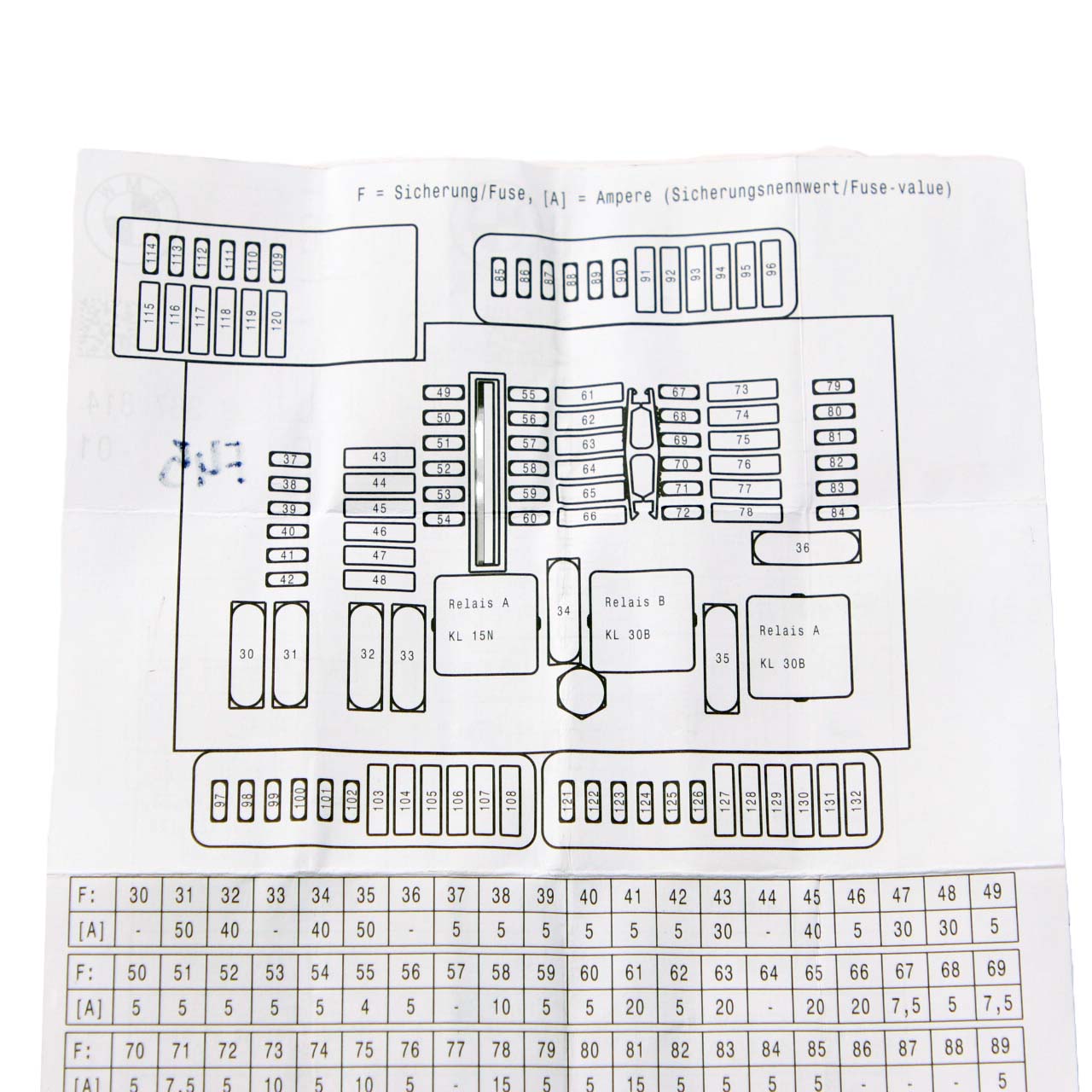 BMW 2 X1 X2 F39 F45 F48 Map Card Fuse Box Grouping Diagram 9367814