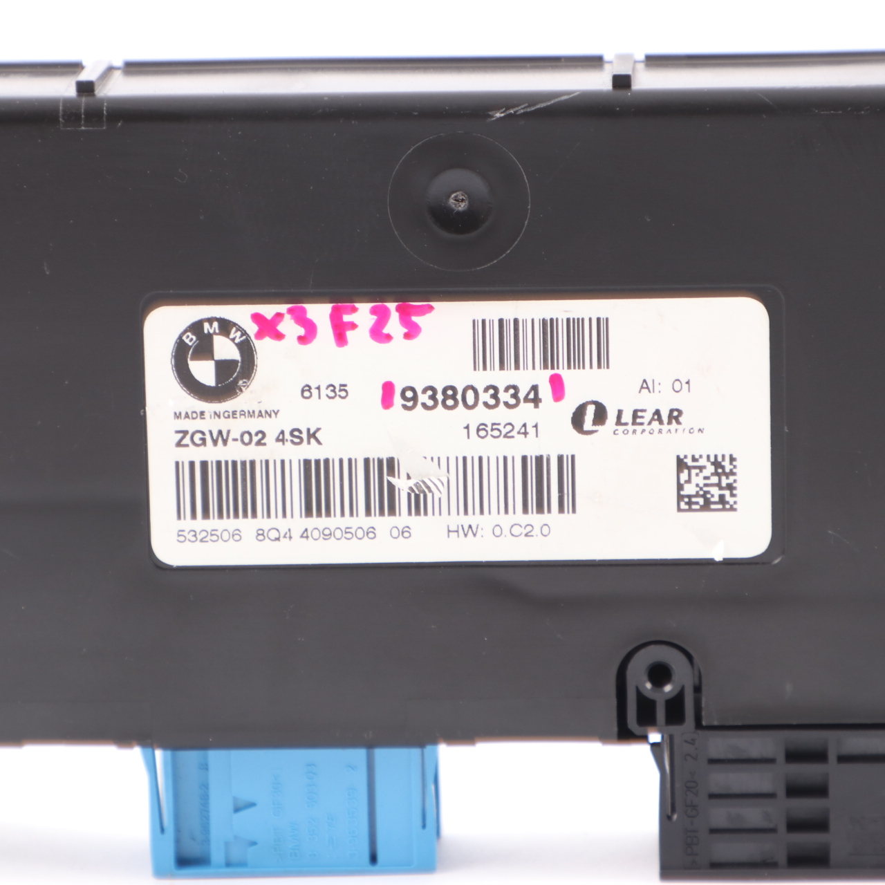 BMW X3 F25 Central Gateway Module Control Unit Lear ZGW-02 4SK 9380334