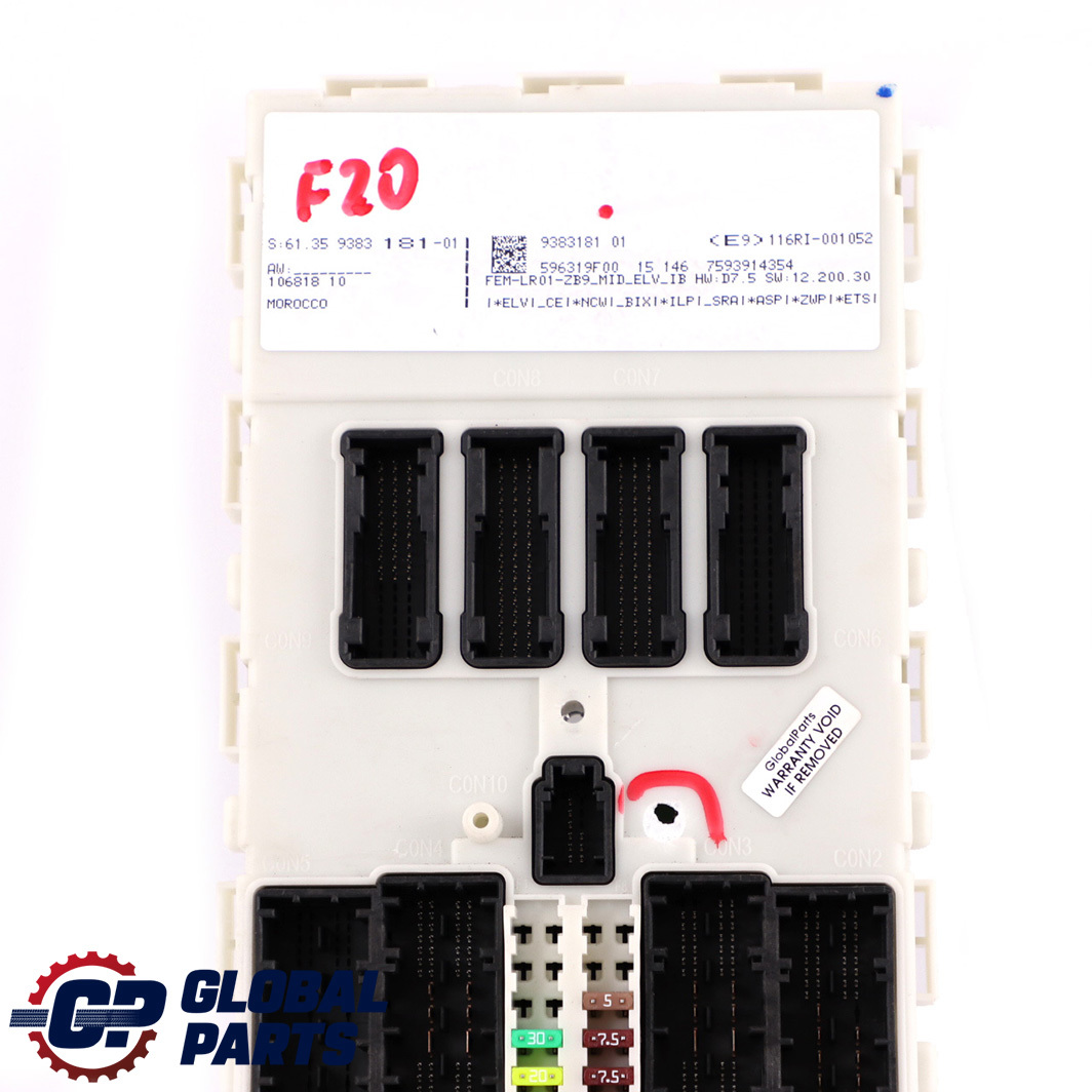 BMW F20 F21 F22 F30 F31 F32 F36 Fuse Box Body Module Control Unit FEM 9383181