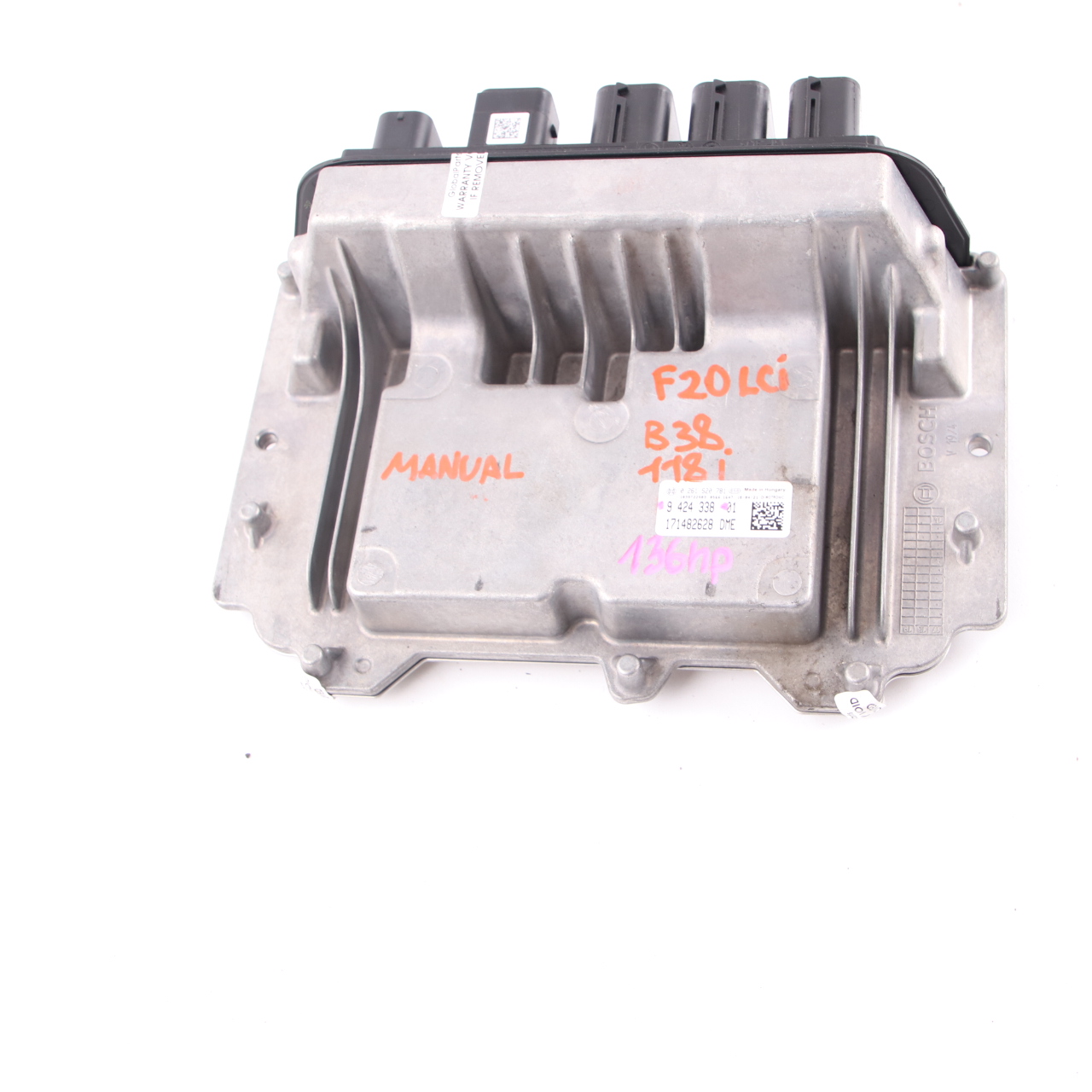 BMW F20 F21 LCI 118i B38 136HP Engine Control Unit ECU DME 9424338 Manual