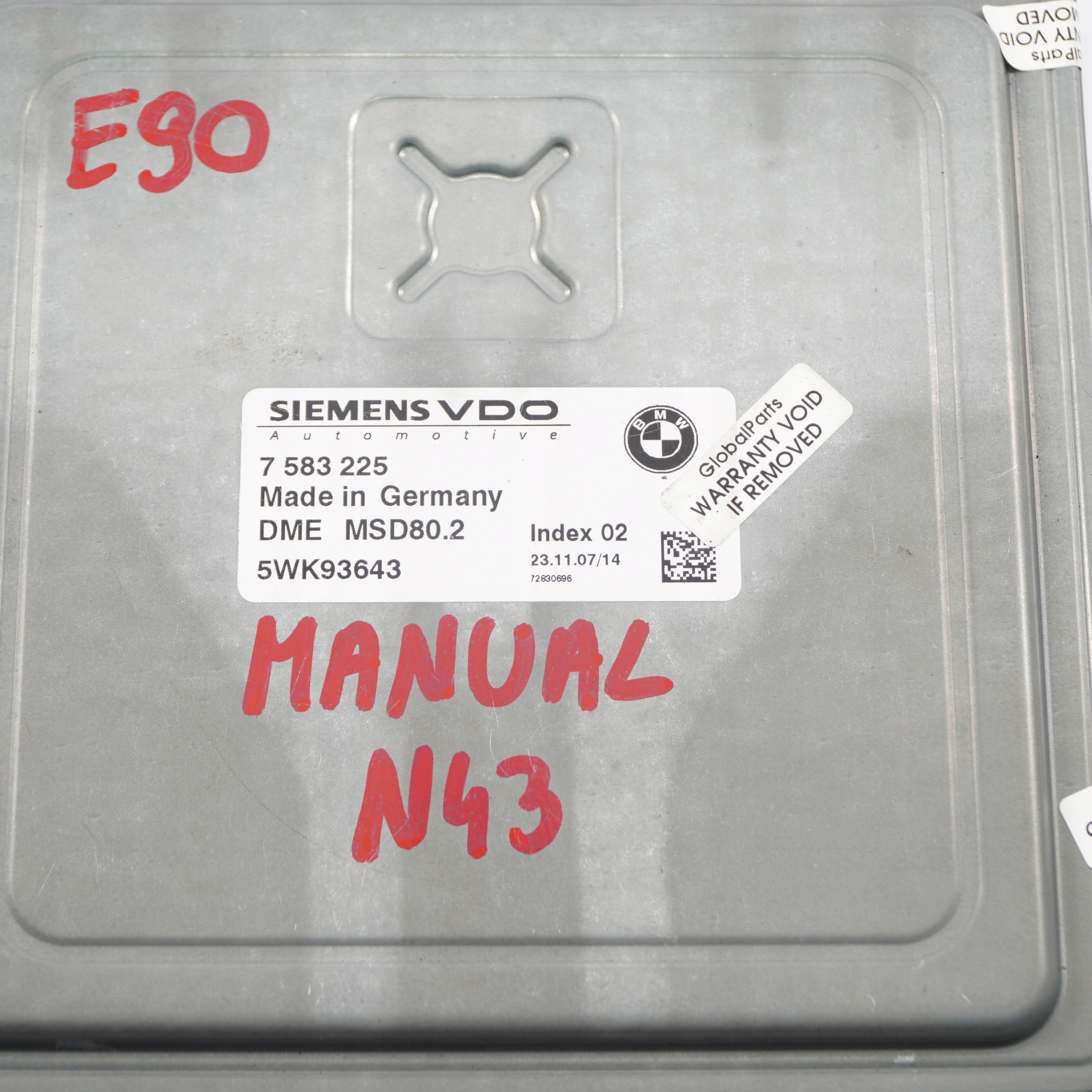 BMW 1 3 Series E87 LCI E90 Petrol N43 DME Engine Control Unit 7583225 Manual