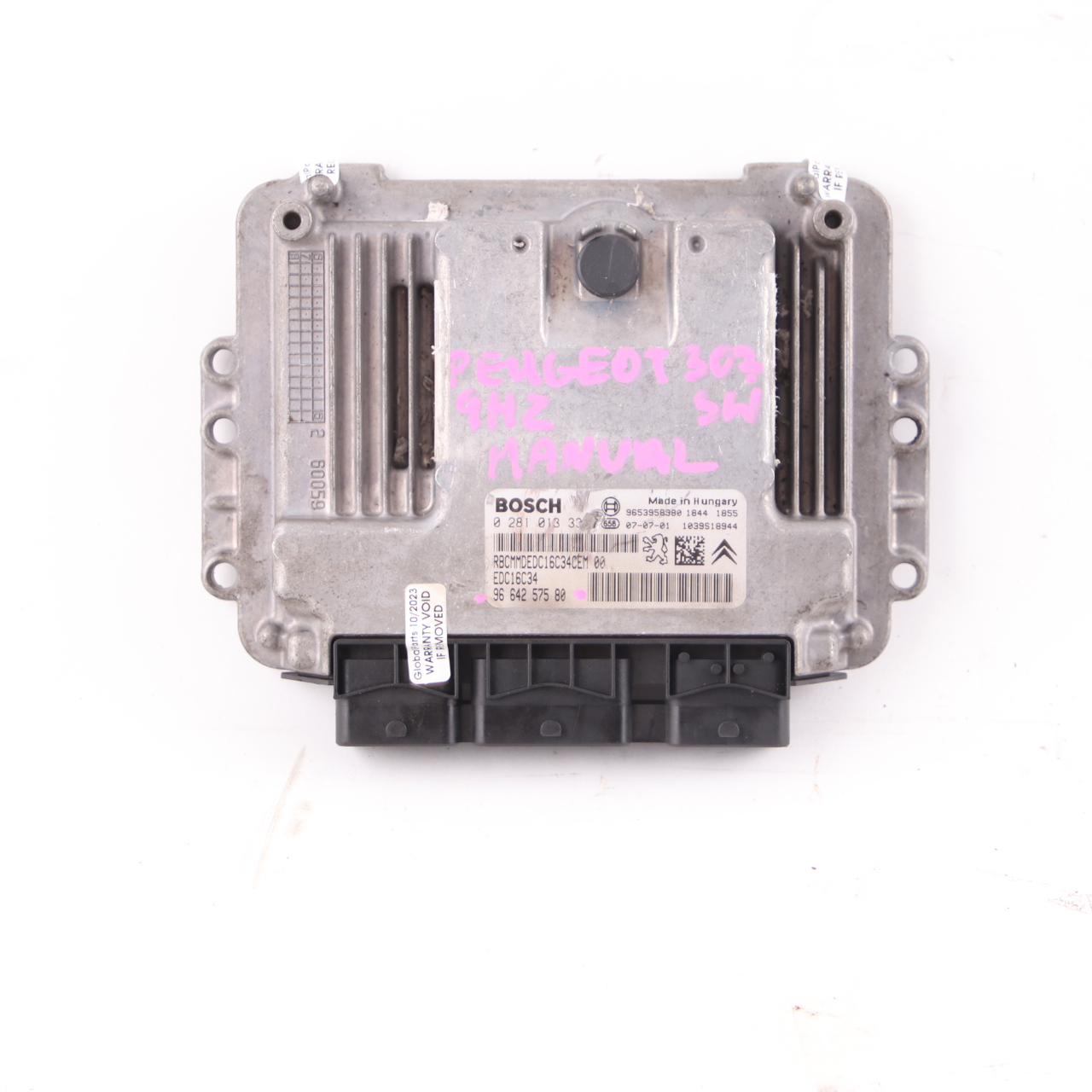 Peugeot 307 SW 9HZ 1.6 Diesel Engine Control Unit ECU Module 9664257580 Manual 